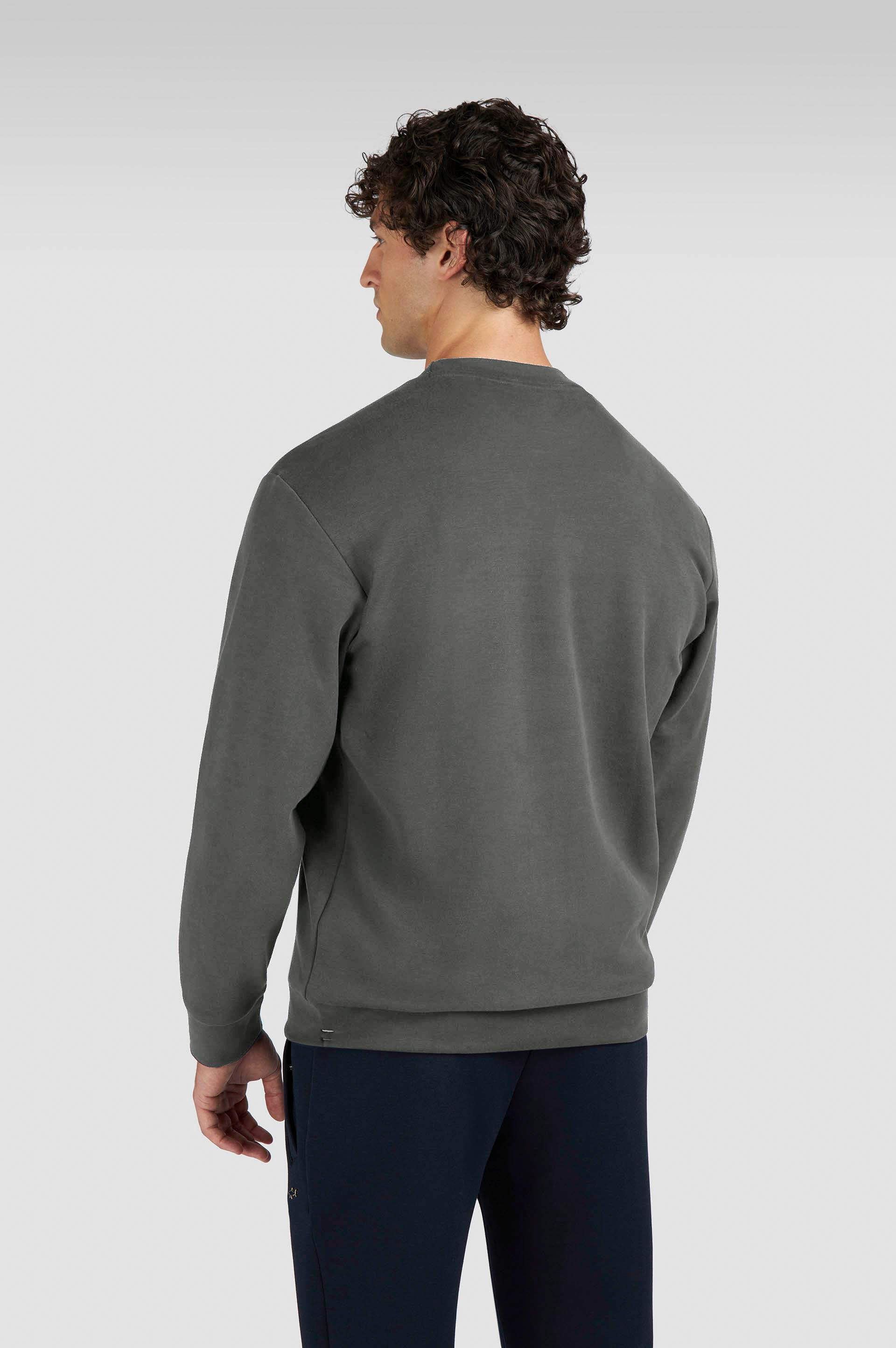 Paul Shark Paul Shark Erkek Normal Kalıp Logo İşlemeli Uzun Kollu Pamuklu Kahverengi Sweatshirt 15311845-365