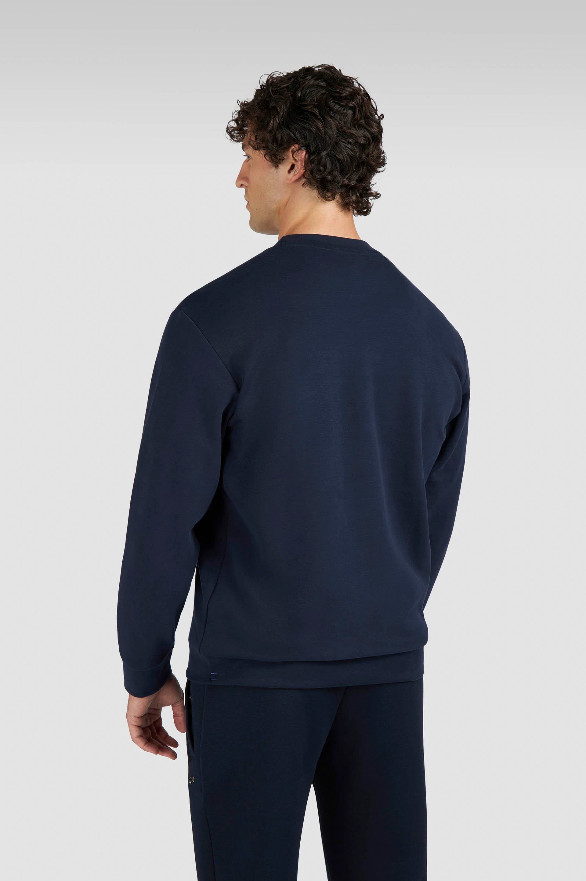 Paul Shark Paul Shark Erkek Normal Kalıp Logo İşlemeli Uzun Kollu Pamuklu Lacivert Sweatshirt 15311845-050