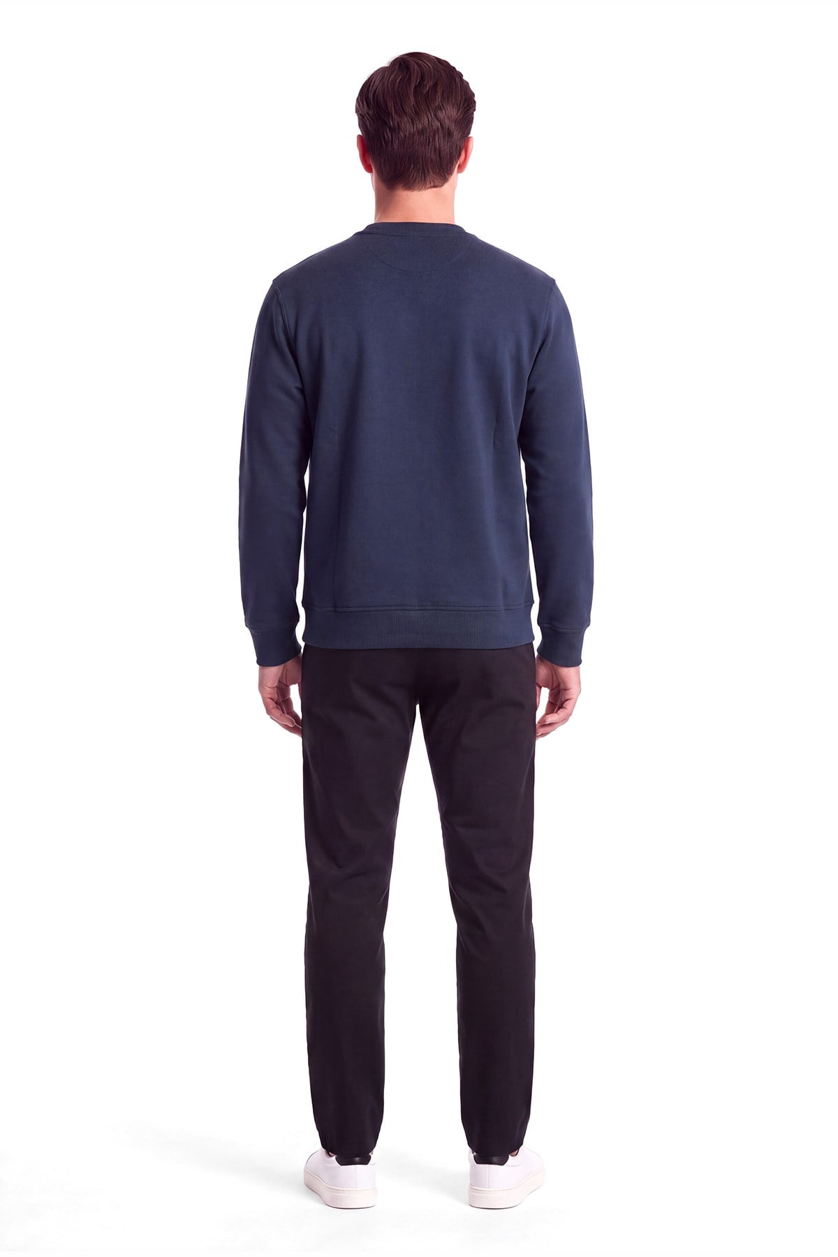 Paul Shark Paul Shark Erkek Normal Kalıp Yuvarlak Yakalı Metalik Logo Detaylı Uzun Kollu Mavi Sweatshirt 16311844-51E