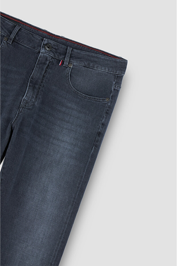 Paul Shark Paul Shark Erkek Normal Kalıp Düz Paça Pamuklu Denim Gri Jeans 15314106-J08
