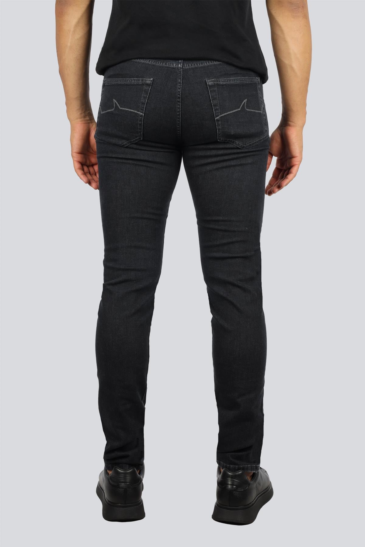 Paul Shark Paul Shark Erkek Normal Kalıp Düz Paça Pamuklu Denim Gri Jeans 15314106-J09
