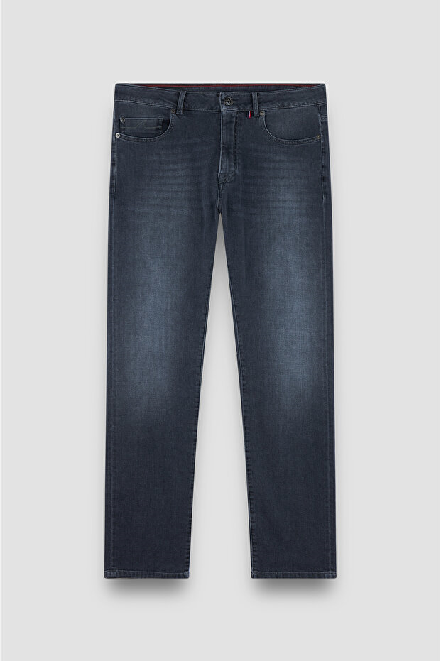 Paul Shark Paul Shark Erkek Normal Kalıp Düz Paça Pamuklu Denim Gri Jeans 15314106-J08