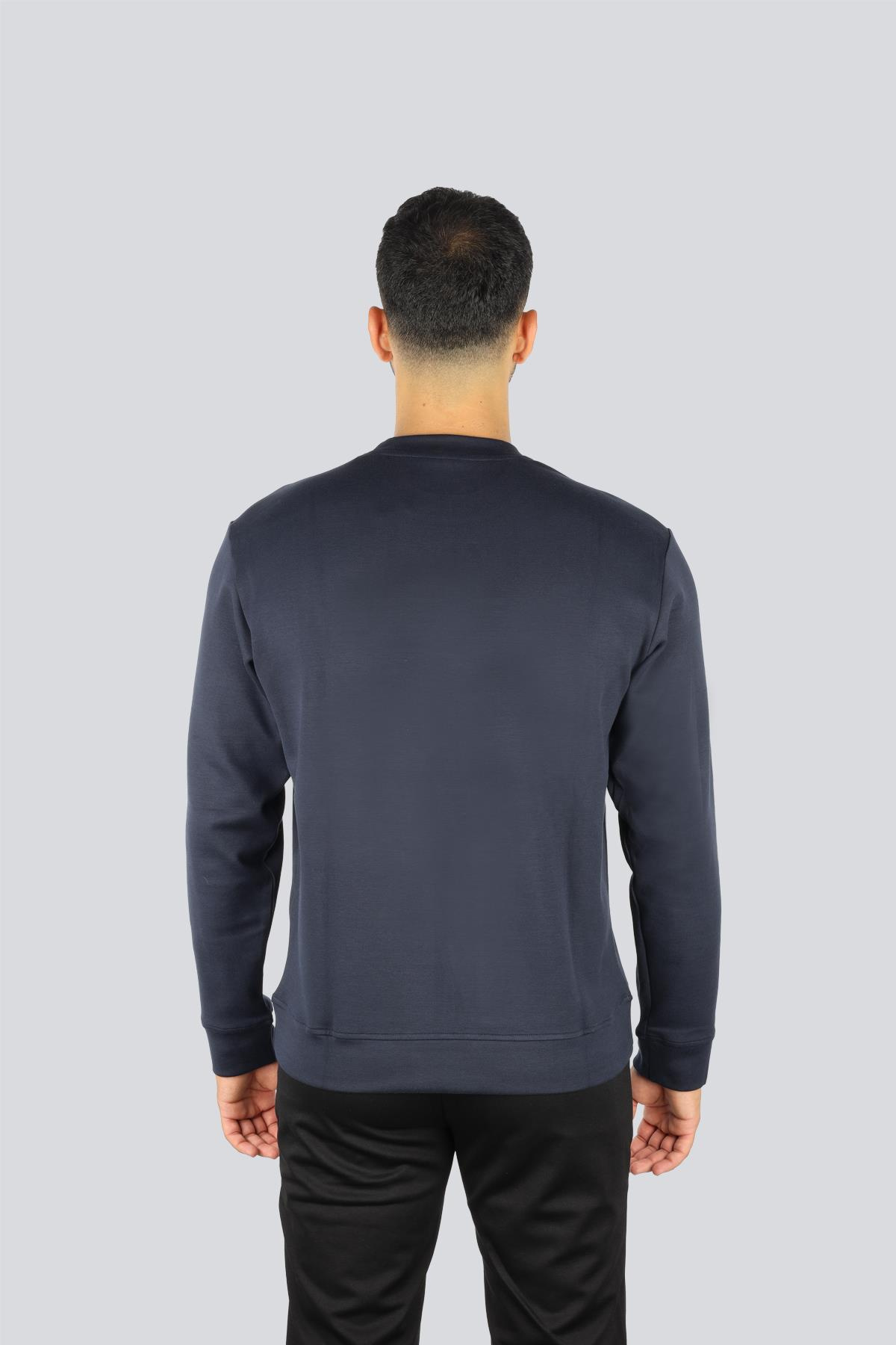 Paul Shark Paul Shark Erkek Normal Kalıp Yuvarlak Yakalı Shark Logo İşlemeli Uzun Kollu Lacivert Sweatshirt 15311865A-050