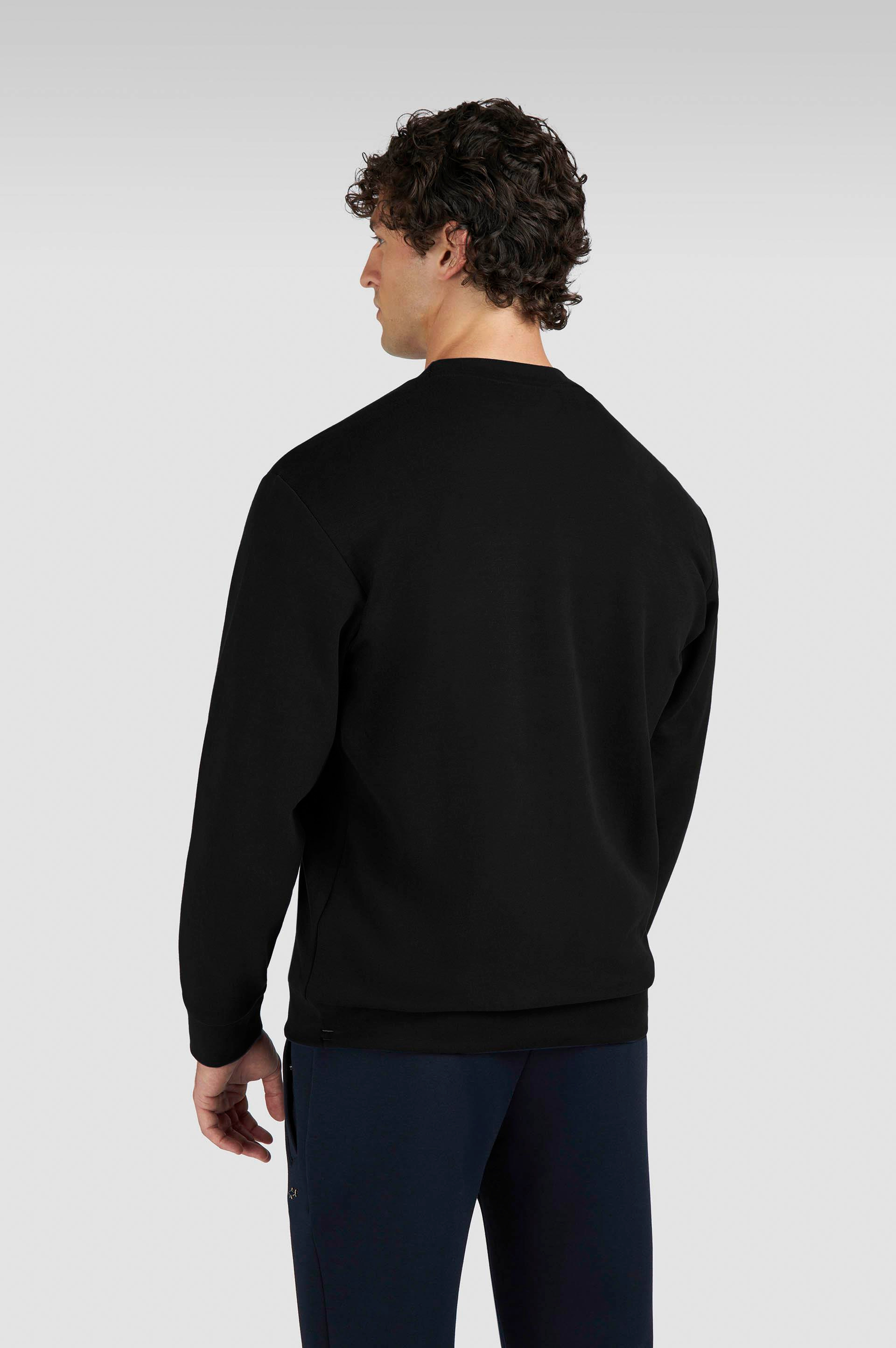 Paul Shark Paul Shark Erkek Normal Kalıp Logo İşlemeli Uzun Kollu Pamuklu Siyah Sweatshirt 15311845-011