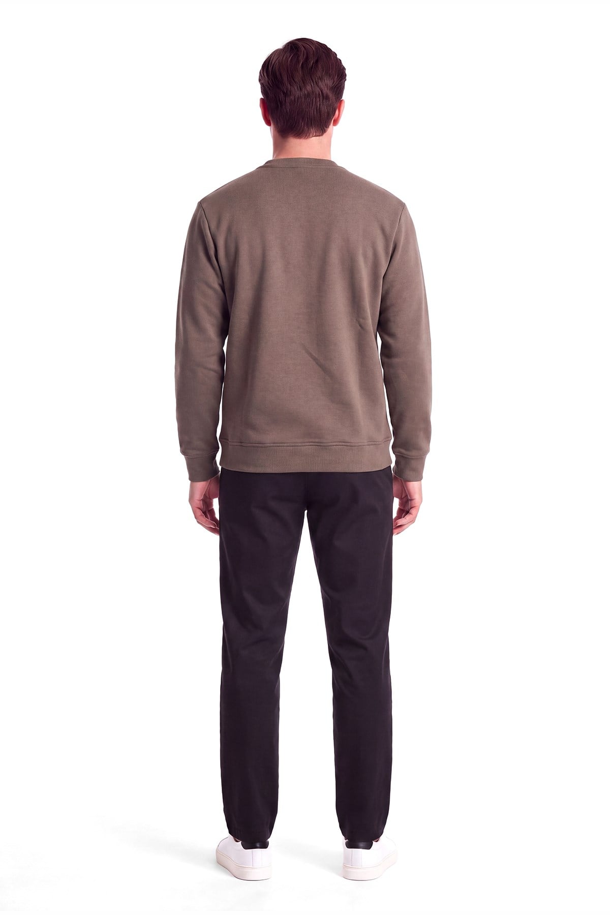 Paul Shark Paul Shark Erkek Normal Kalıp Pamuklu Metalik Logo Detaylı Kısa Kollu Kahverengi Sweatshirt 16311843-365