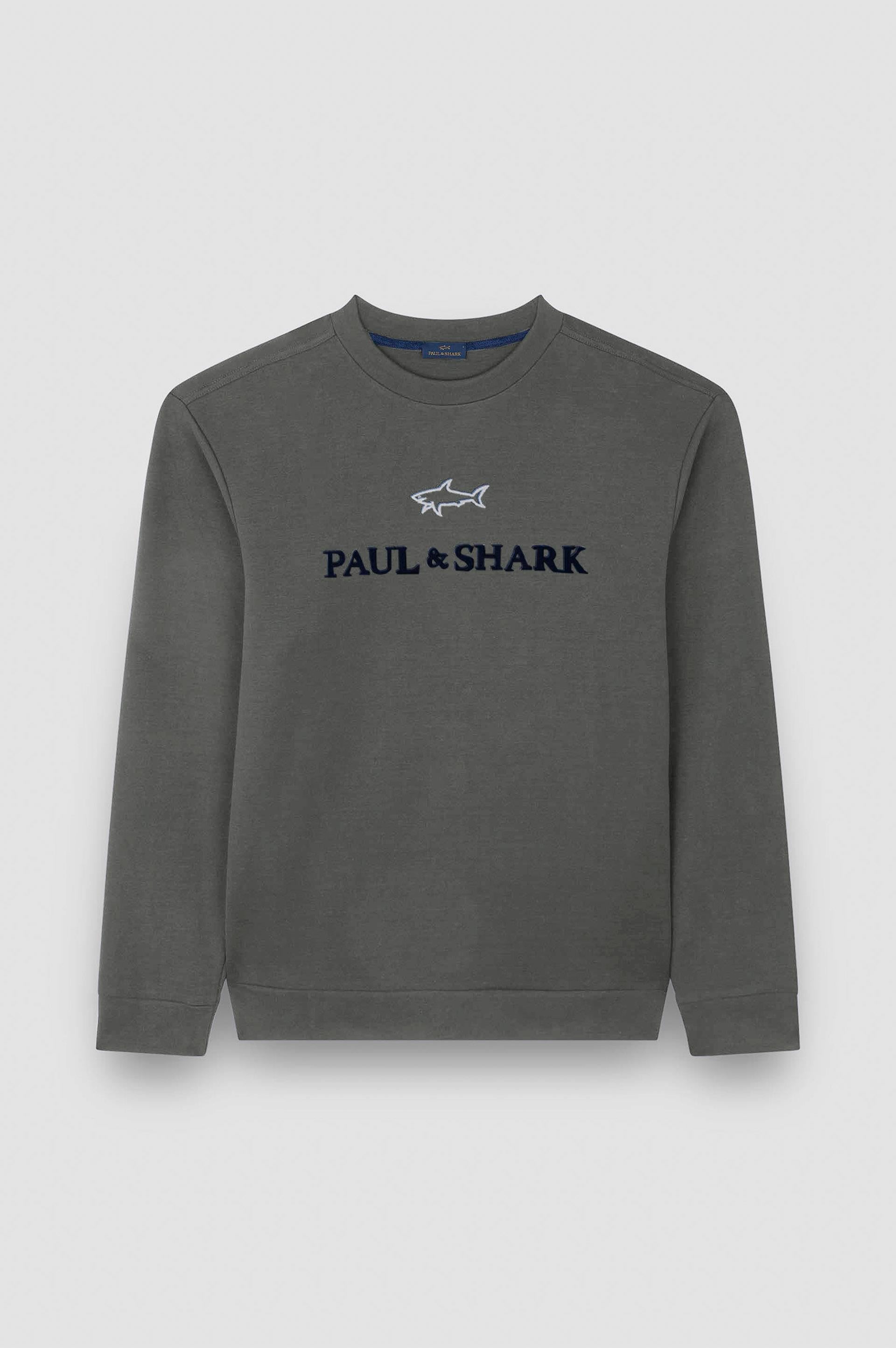Paul Shark Paul Shark Erkek Normal Kalıp Logo İşlemeli Uzun Kollu Pamuklu Kahverengi Sweatshirt 15311845-365