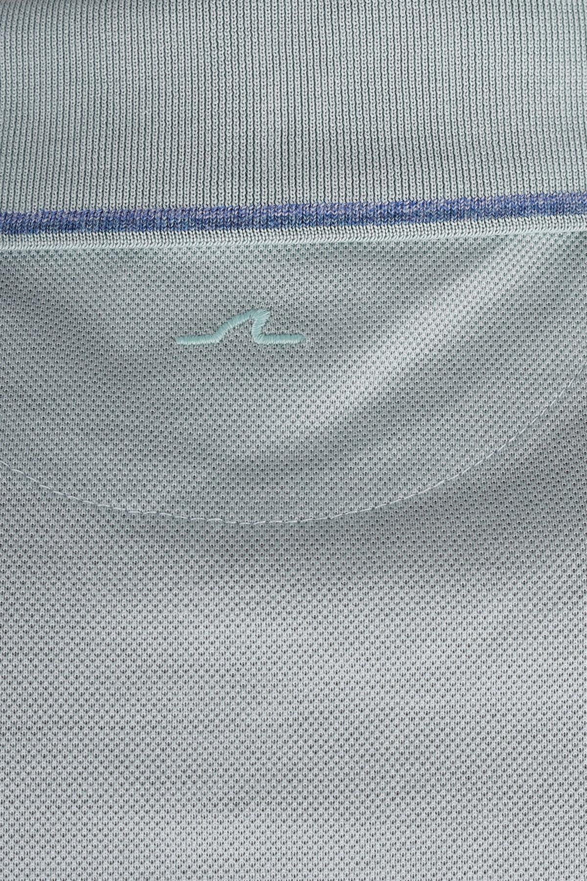 Paul Shark Paul Shark Erkek Normal Kalıp %100 Pamuklu Kısa Kollu Mavi Polo Yaka T-Shirt 25411219-072