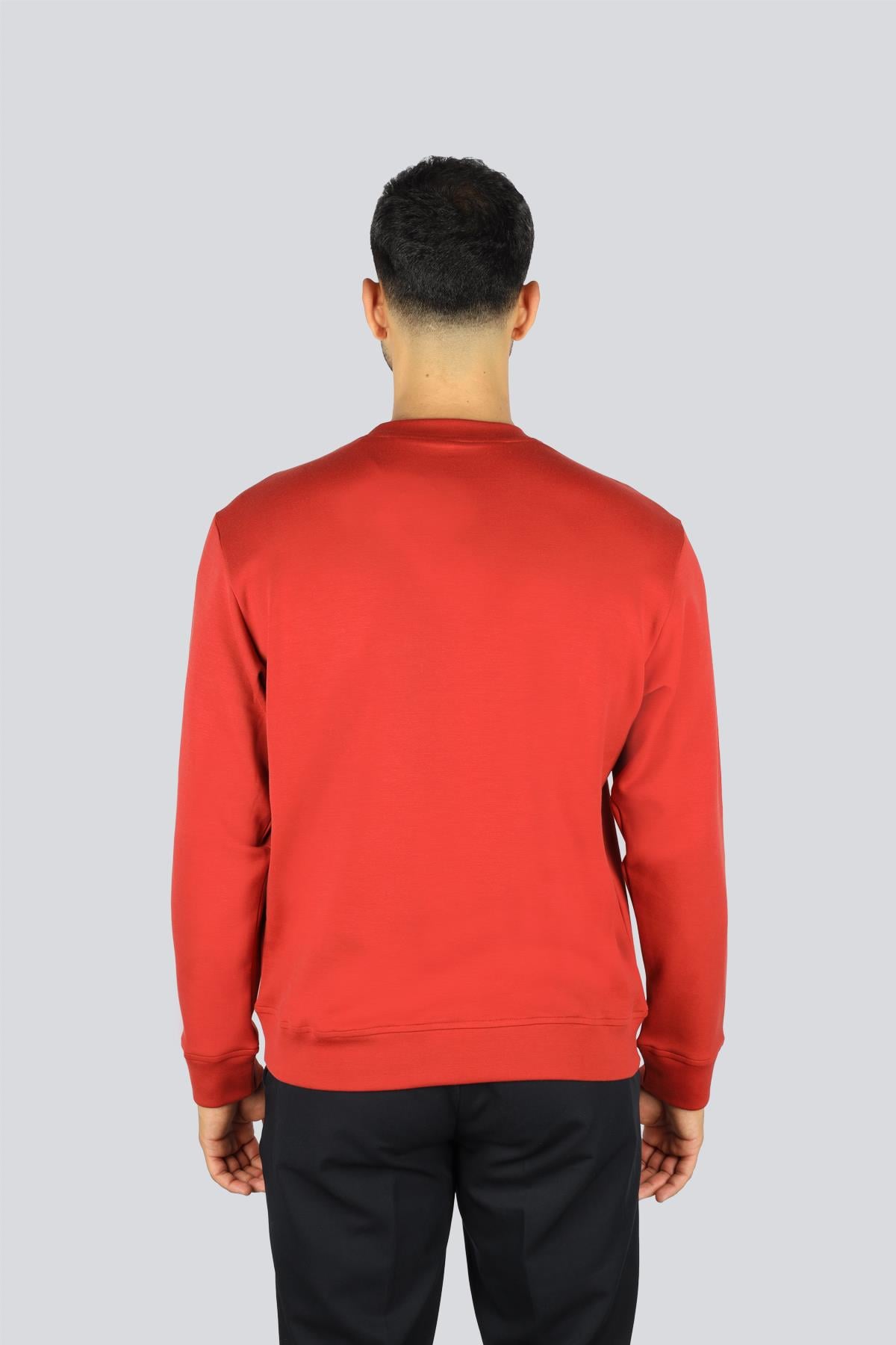 Paul Shark Paul Shark Erkek Normal Kalıp Yuvarlak Yakalı Shark Logo İşlemeli Uzun Kollu Kırmızı Sweatshirt 15311865-636