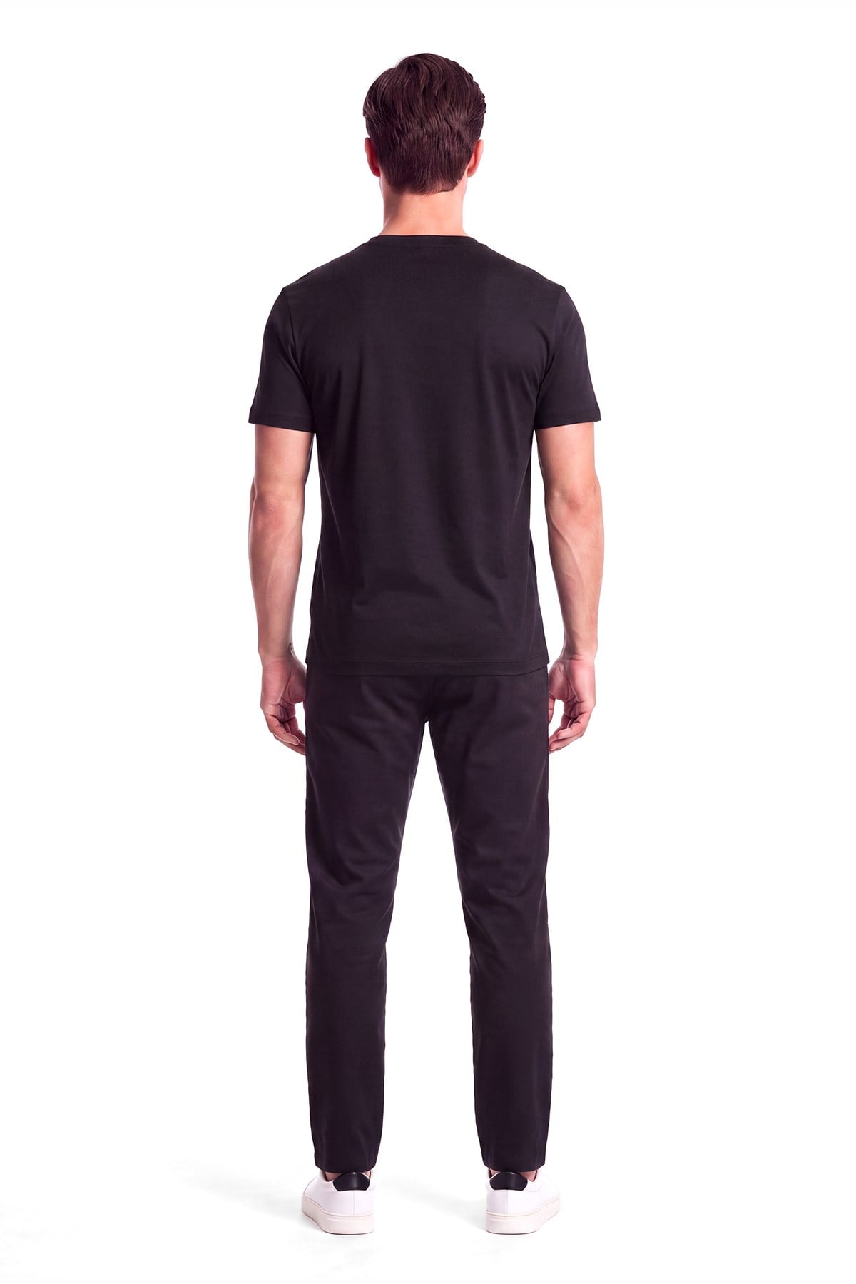 Paul Shark Paul Shark Erkek Normal Kalıp Logo İşlemeli Yuvarlak Yakalı Pamuklu Kısa Kollu Siyah T-Shirt 16311622-011