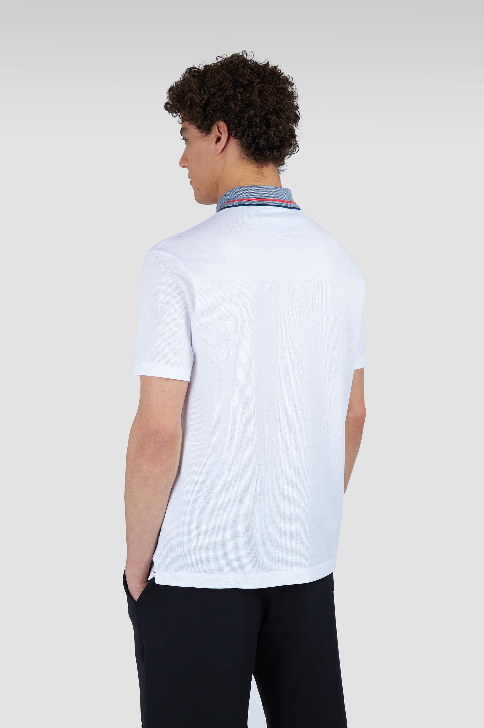 Paul Shark Paul Shark Erkek Normal Kesim %100 Organik Pamuklu Fermuarlı Beyaz Polo Yaka T-Shirt 25411285-010