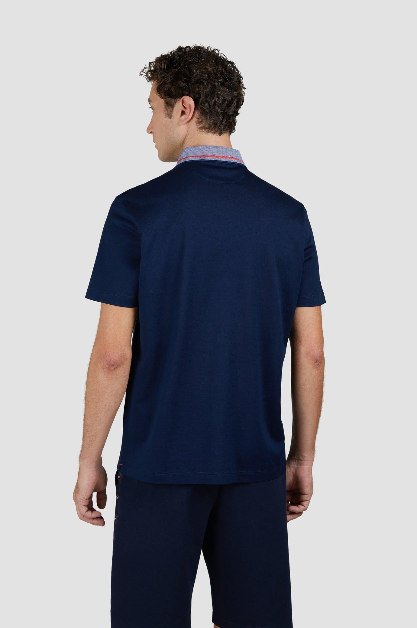 Paul Shark Paul Shark Erkek Normal Kesim %100 Organik Pamuklu Fermuarlı Lacivert Polo Yaka T-Shirt 25411285-013