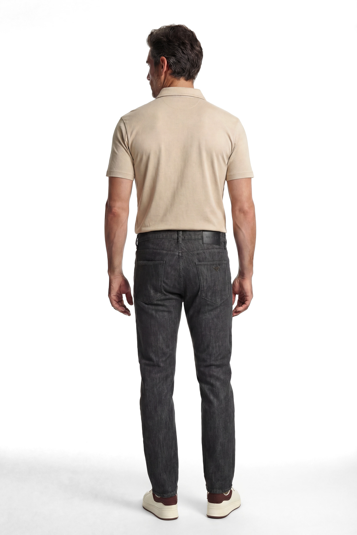 Paul Shark Paul Shark Erkek Normal Kesim Metalik Logo Detaylı Pamuklu Kısa Kollu Bej Polo Yaka T-Shirt 26411232SM-348