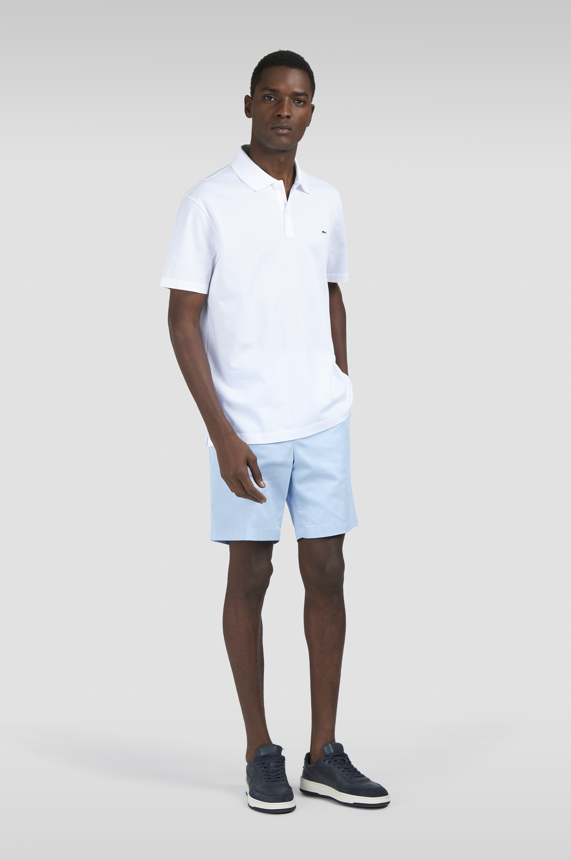 Paul Shark Paul Shark Erkek Normal Kesim Pamuklu Pike Kumaş Kısa Kollu Beyaz Polo Yaka T-Shirt 99311000-010