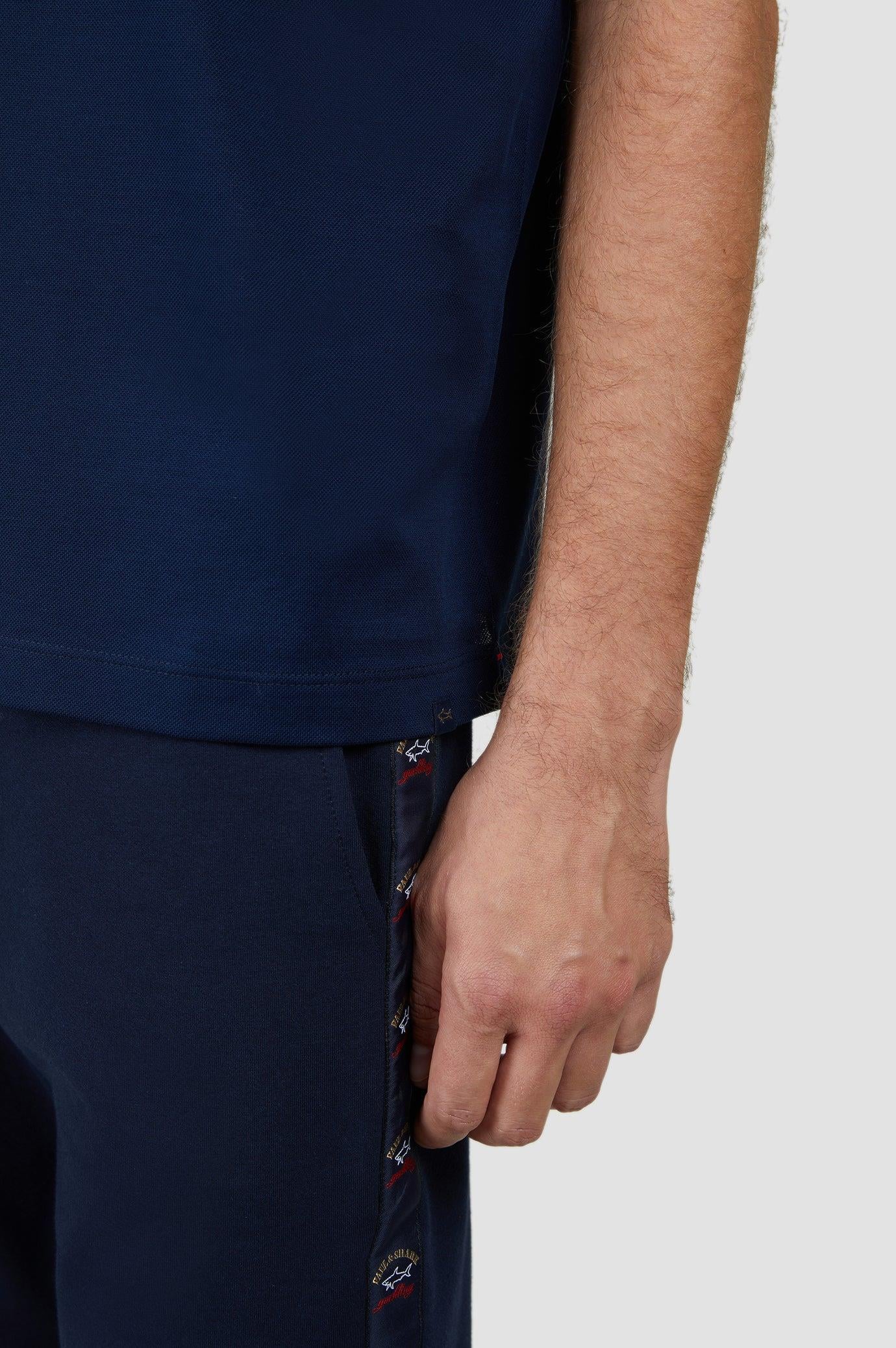 Paul Shark Paul Shark Erkek Normal Kesim %100 Organik Pamuklu Fermuarlı Lacivert Polo Yaka T-Shirt 25411285-013
