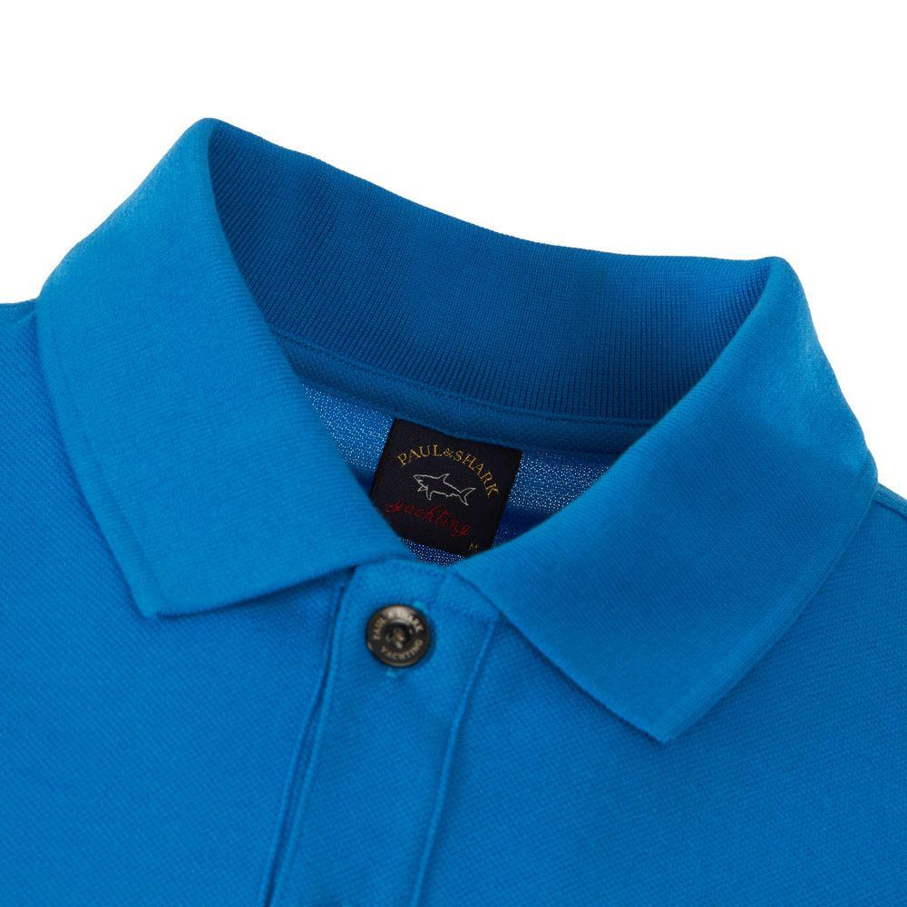 Paul Shark Paul Shark Erkek Pamuklu Kısa Kollu Günlük Mavi Polo Yaka T-Shirt COP1000-522