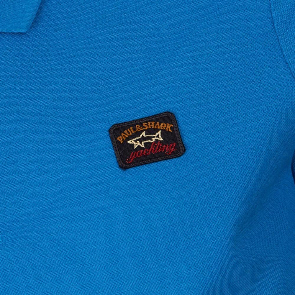 Paul Shark Paul Shark Erkek Pamuklu Kısa Kollu Günlük Mavi Polo Yaka T-Shirt COP1000-522