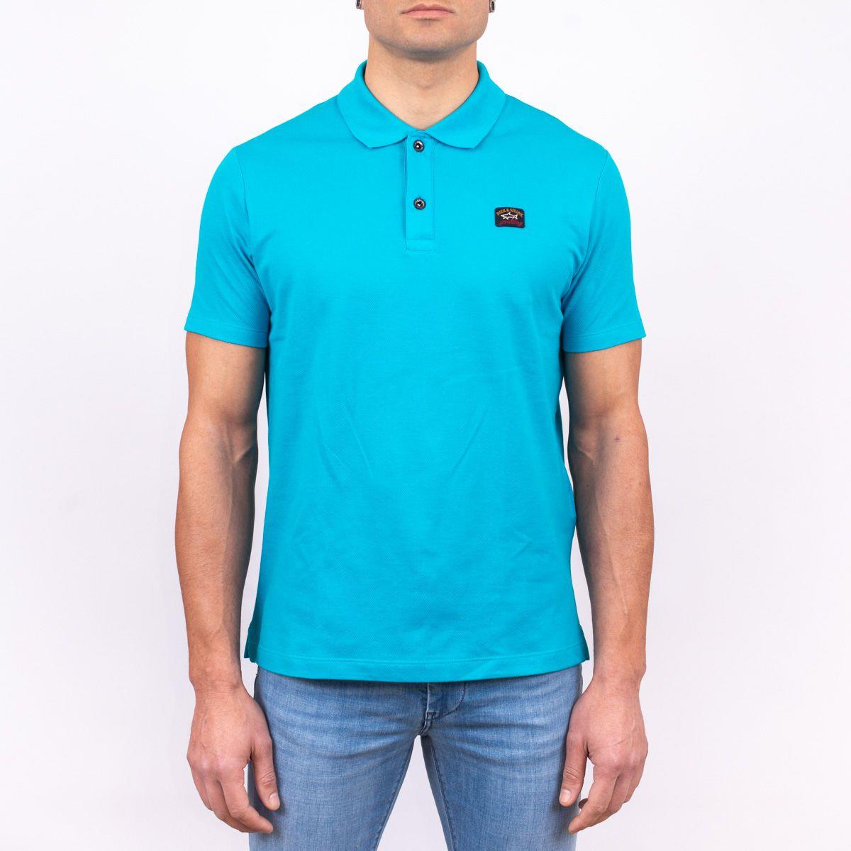 Paul Shark Paul Shark Erkek Pamuklu Kısa Kollu Günlük Mavi Polo Yaka T-Shirt COP1000-522