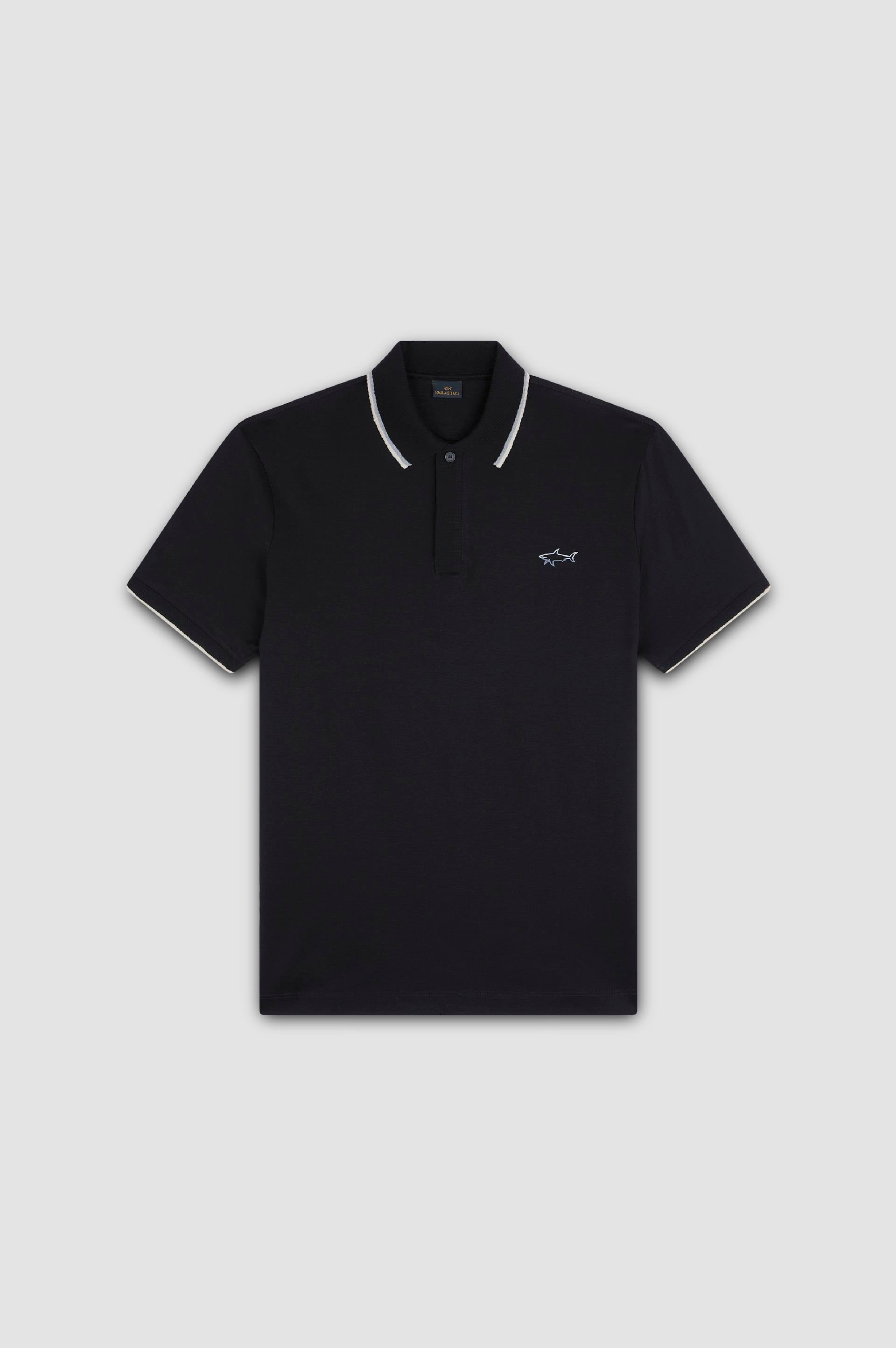 Paul Shark Paul Shark Erkek Pamuklu Marka Logolu Kısa Kollu Polo Yaka Siyah Polo Yaka T-Shirt 25411301-011