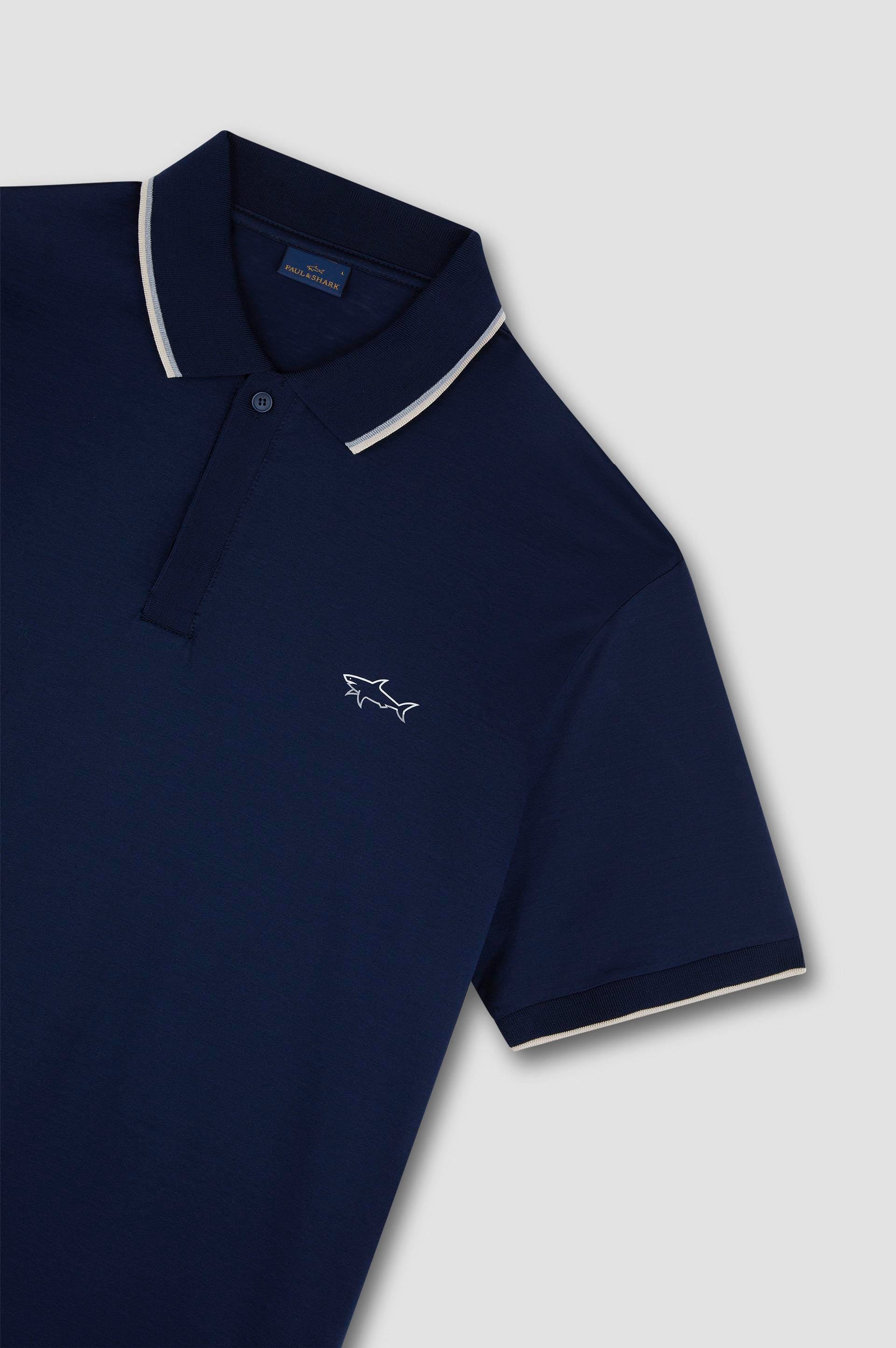 Paul Shark Paul Shark Erkek Pamuklu Marka Logolu Kısa Kollu Polo Yaka Lacivert Polo Yaka T-Shirt 25411301-013