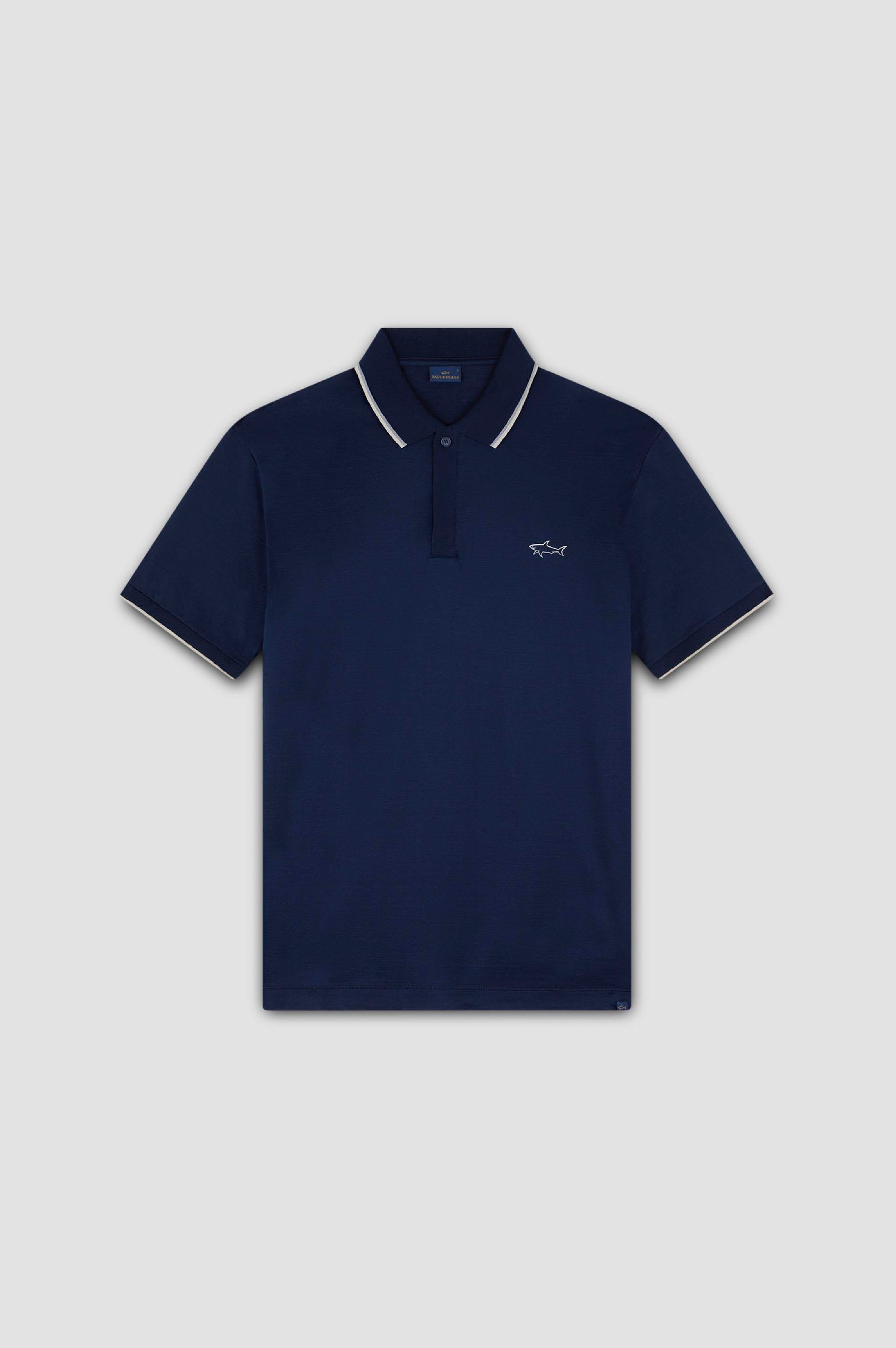 Paul Shark Paul Shark Erkek Pamuklu Marka Logolu Kısa Kollu Polo Yaka Lacivert Polo Yaka T-Shirt 25411301-013