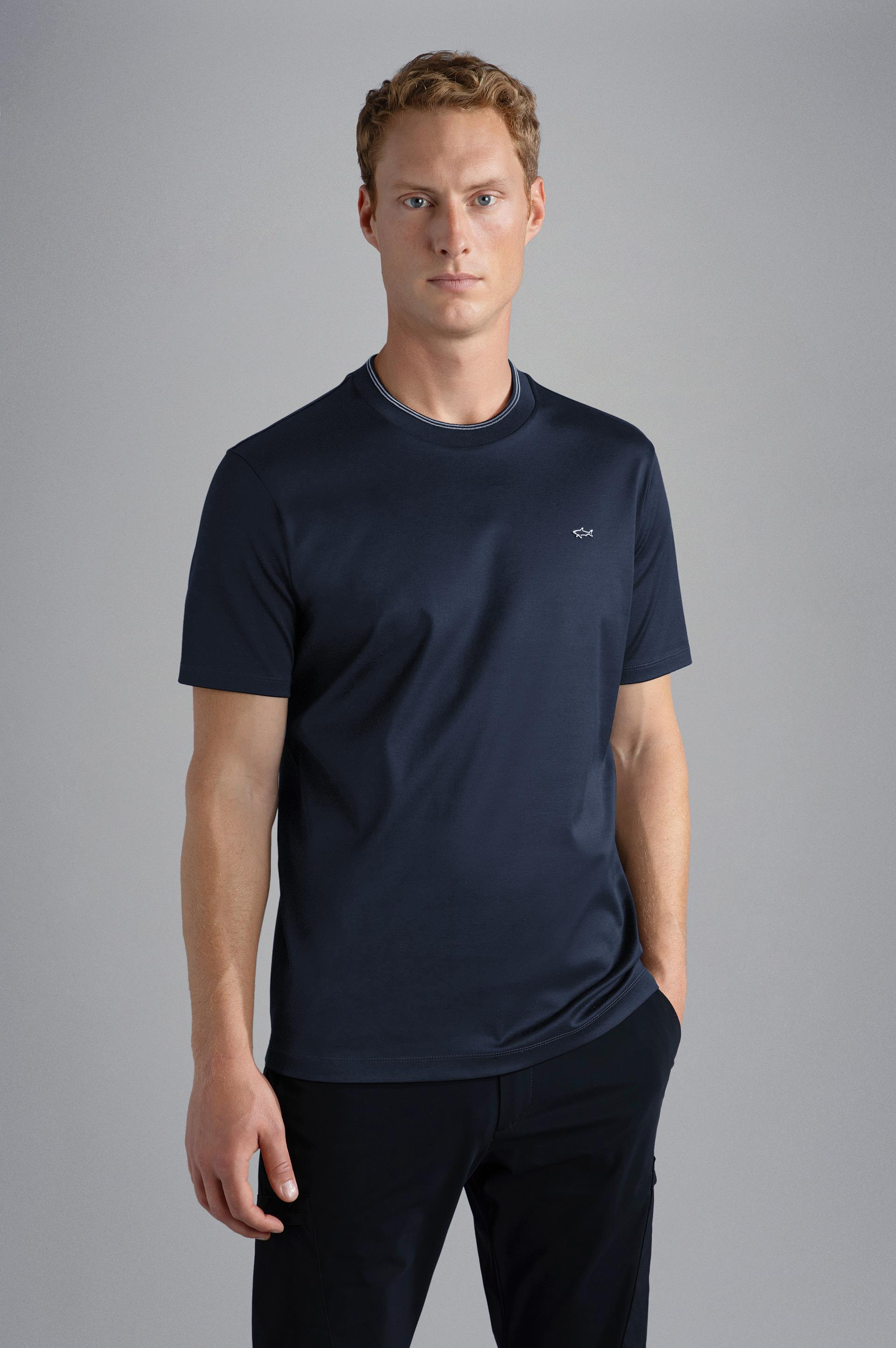 Paul Shark Paul Shark Erkek Pamuklu Marka Logolu Yuvarlak Yaka Lacivert T-Shirt 13311617A-013