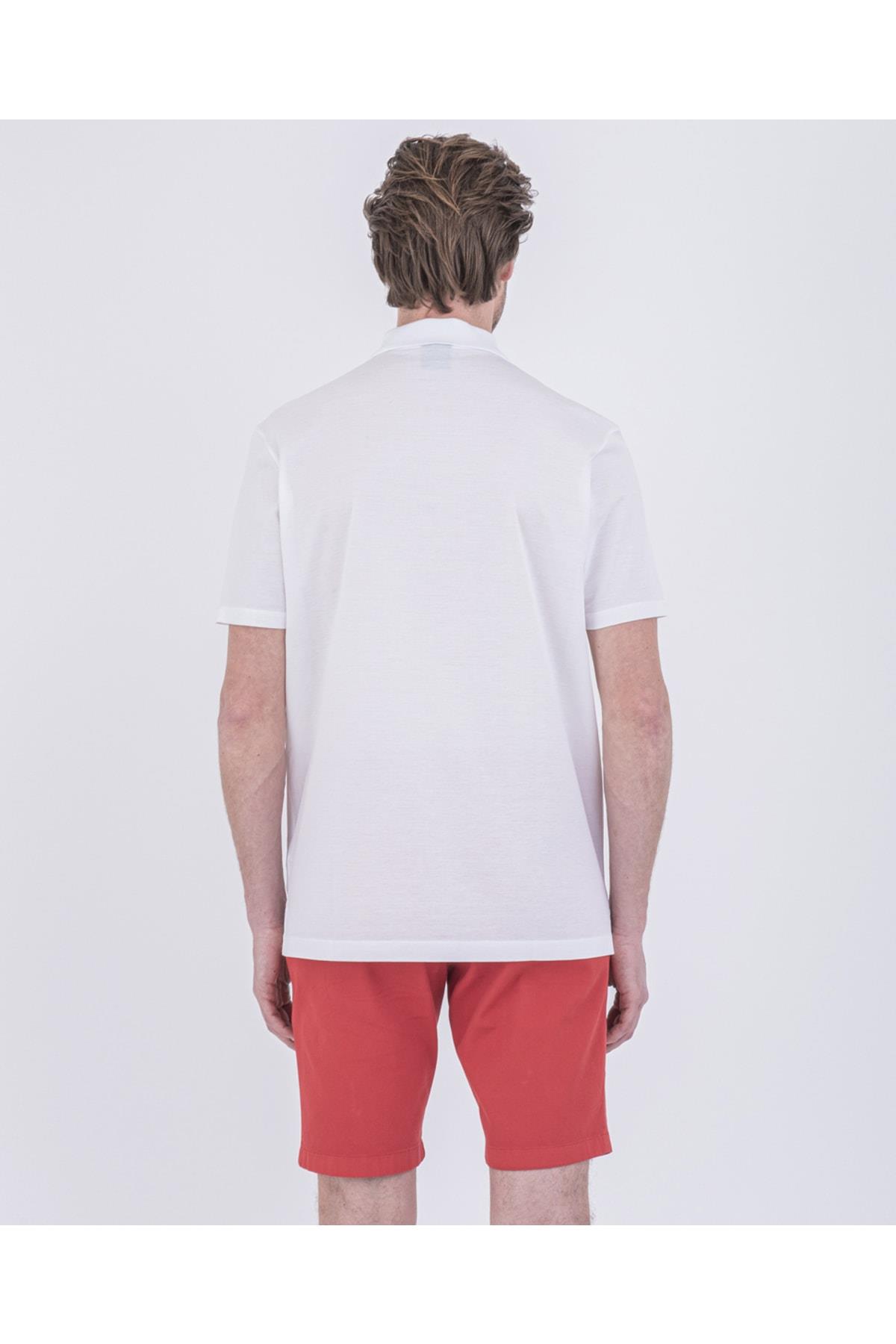 Paul Shark Paul Shark Erkek Pamuklu Normal Kesim Rahat Beyaz Polo Yaka T-Shirt 22411266-010