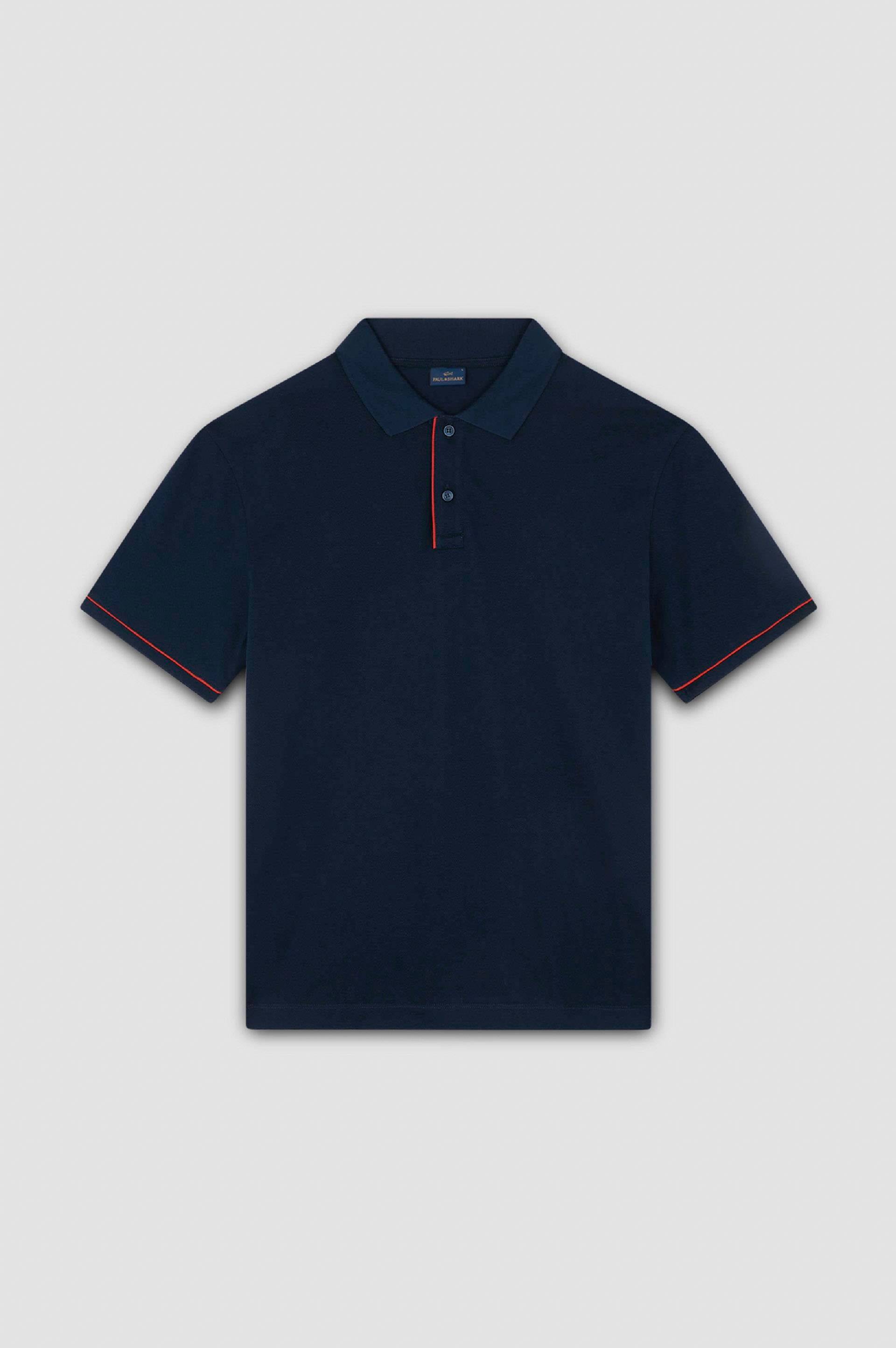 Paul Shark Paul Shark Erkek Pamuklu Normal Kalıp Kısa Kollu Lacivert Polo Yaka T-Shirt 25411323-013