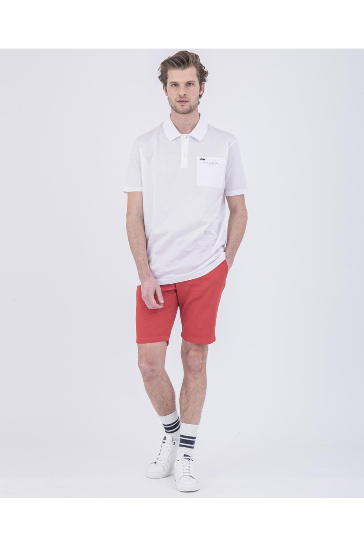 Paul Shark Paul Shark Erkek Pamuklu Normal Kesim Rahat Beyaz Polo Yaka T-Shirt 22411266-010