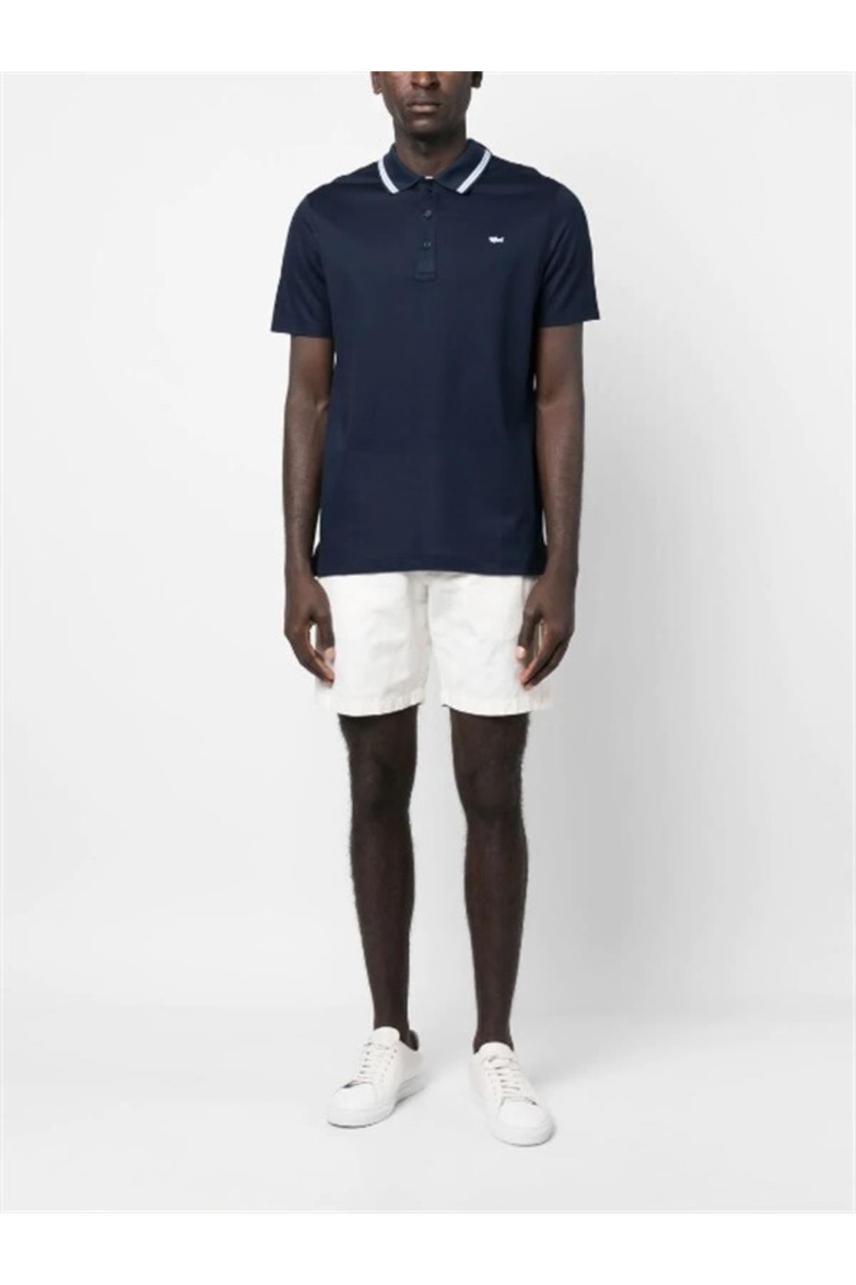 Paul Shark Paul Shark Erkek Pamuklu Polo Yakalı Rahat Kesim Günlük Kullanıma Uygun Lacivert Polo Yaka T-Shirt 23411201-013