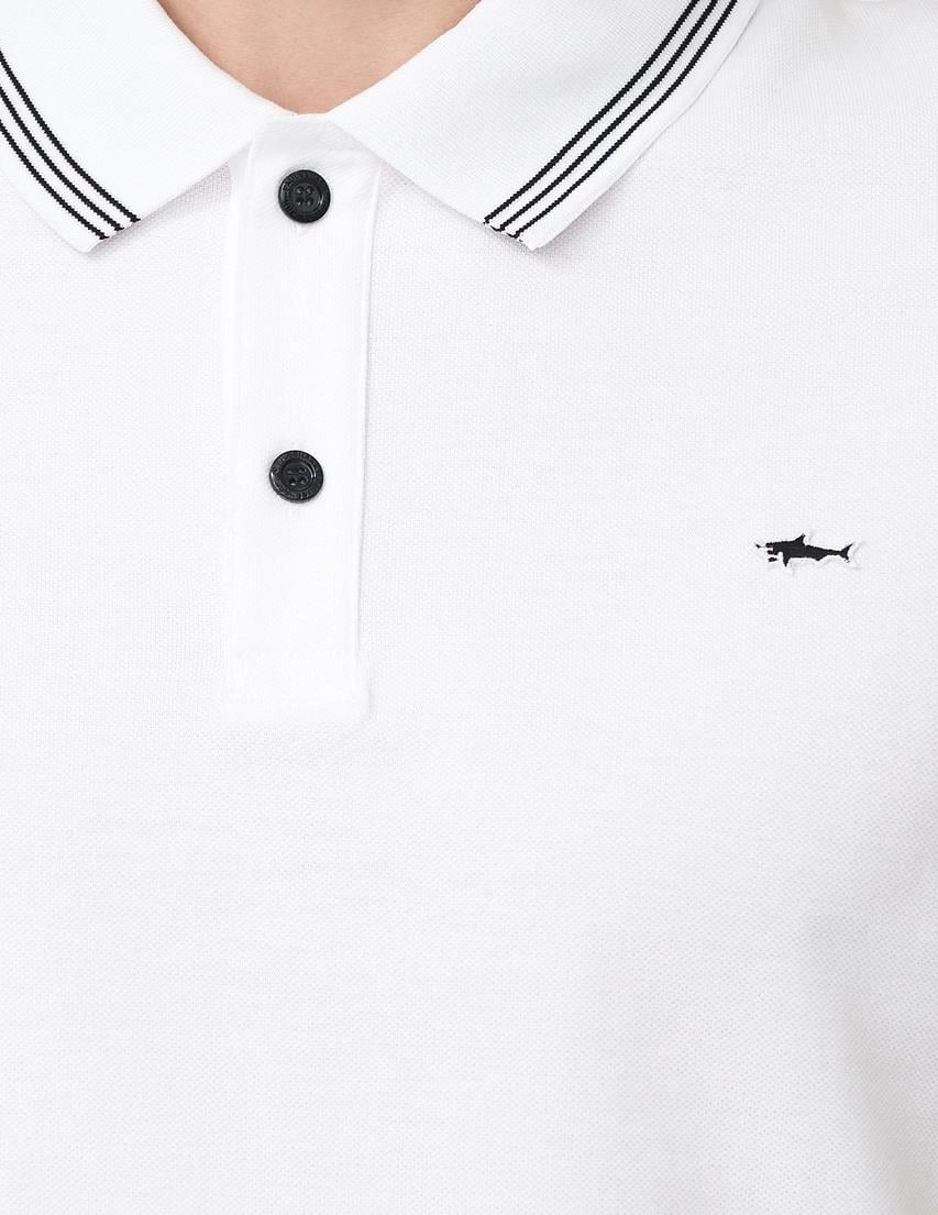 Paul Shark Paul Shark Erkek Pamuklu Polo Yakalı Rahat Kesim Günlük Kullanıma Uygun Beyaz1 Polo Yaka T-Shirt 22411251-10