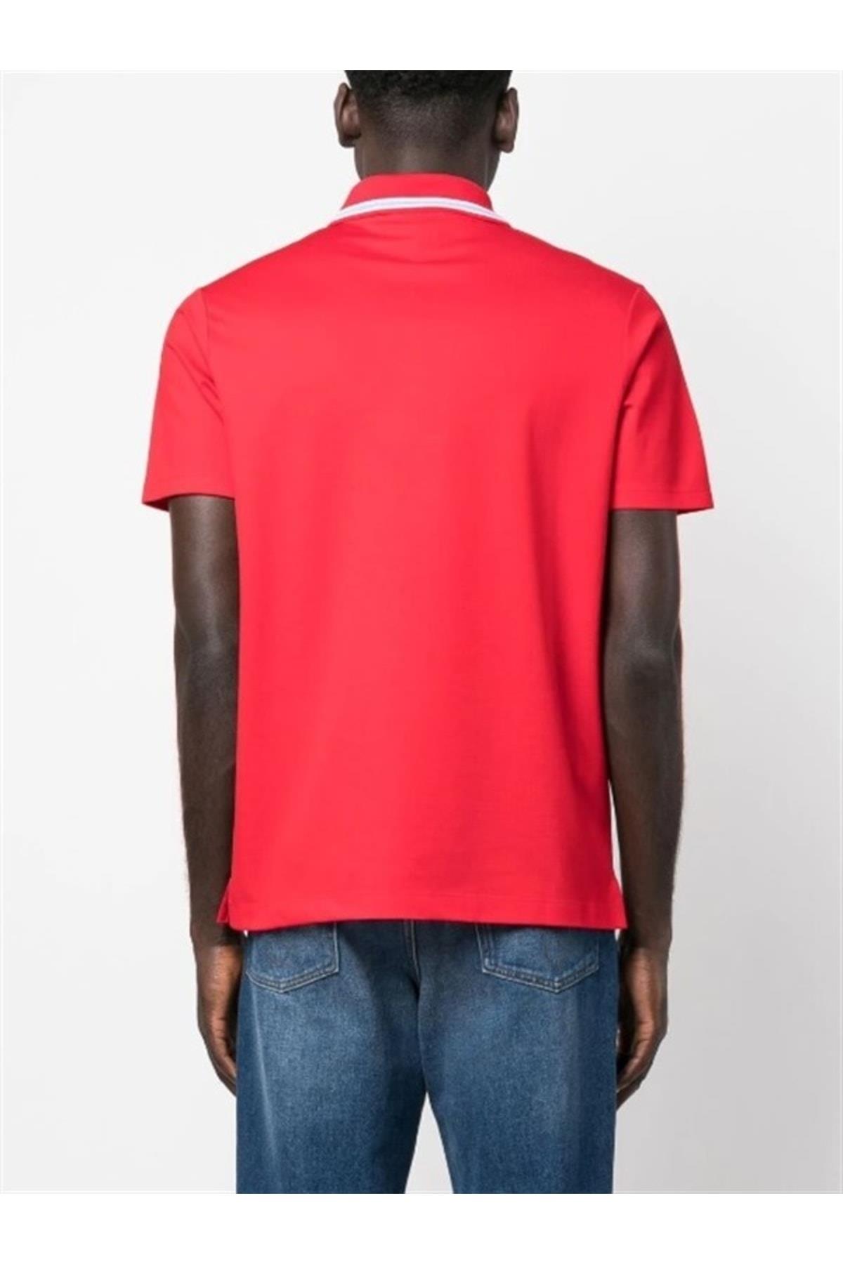 Paul Shark Paul Shark Erkek Pamuklu Polo Yakalı Rahat Kesim Günlük Kullanıma Uygun Kırmızı Polo Yaka T-Shirt 23411201-577