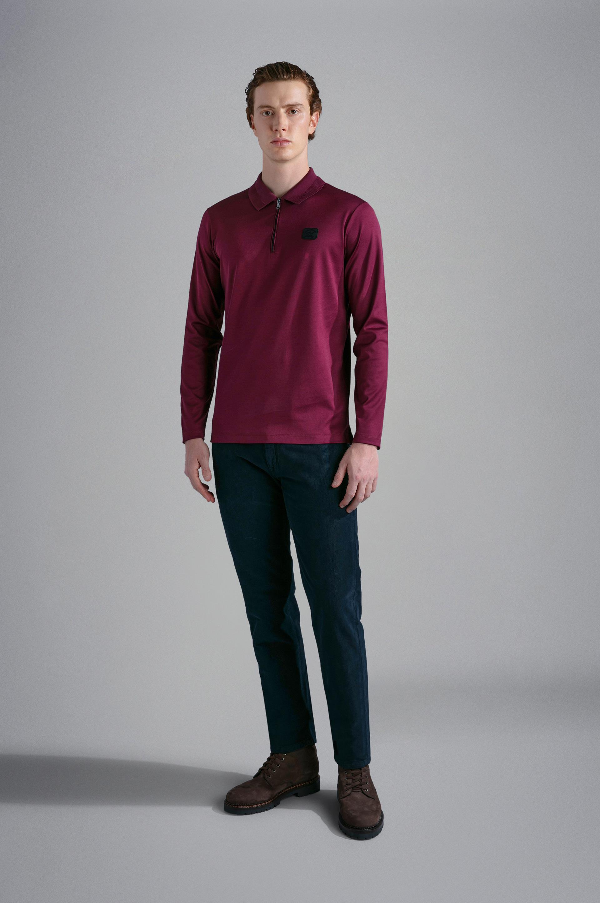 Paul Shark Paul Shark Erkek Pamuklu Polo Yaka Kısa Kollu Günlük Kullanım Bordo Polo Yaka T-Shirt 13311725A-411