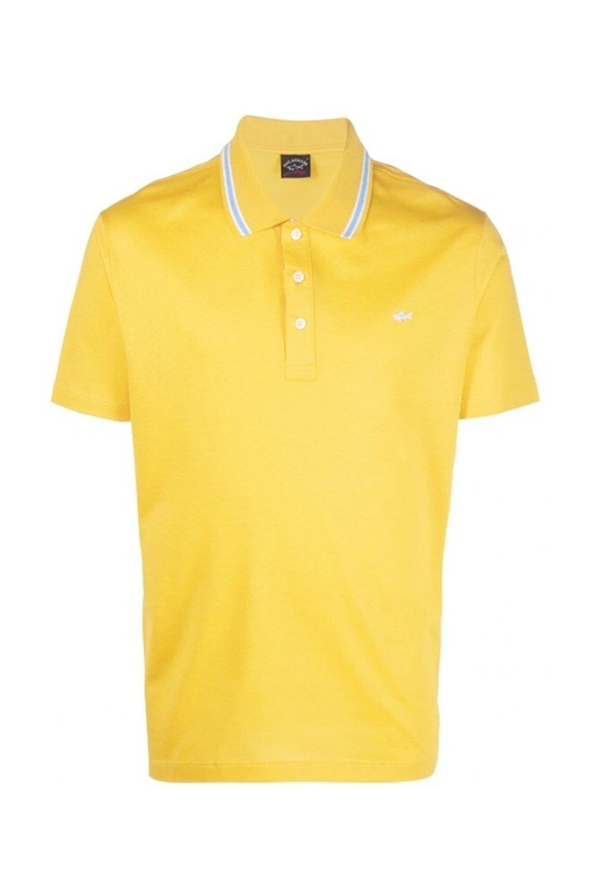 Paul Shark Paul Shark Erkek Pamuklu Polo Yakalı Rahat Kesim Günlük Kullanıma Uygun Sarı Polo Yaka T-Shirt 23411201-046