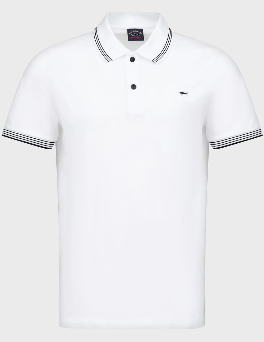 Paul Shark Paul Shark Erkek Pamuklu Polo Yakalı Rahat Kesim Günlük Kullanıma Uygun Beyaz1 Polo Yaka T-Shirt 22411251-10
