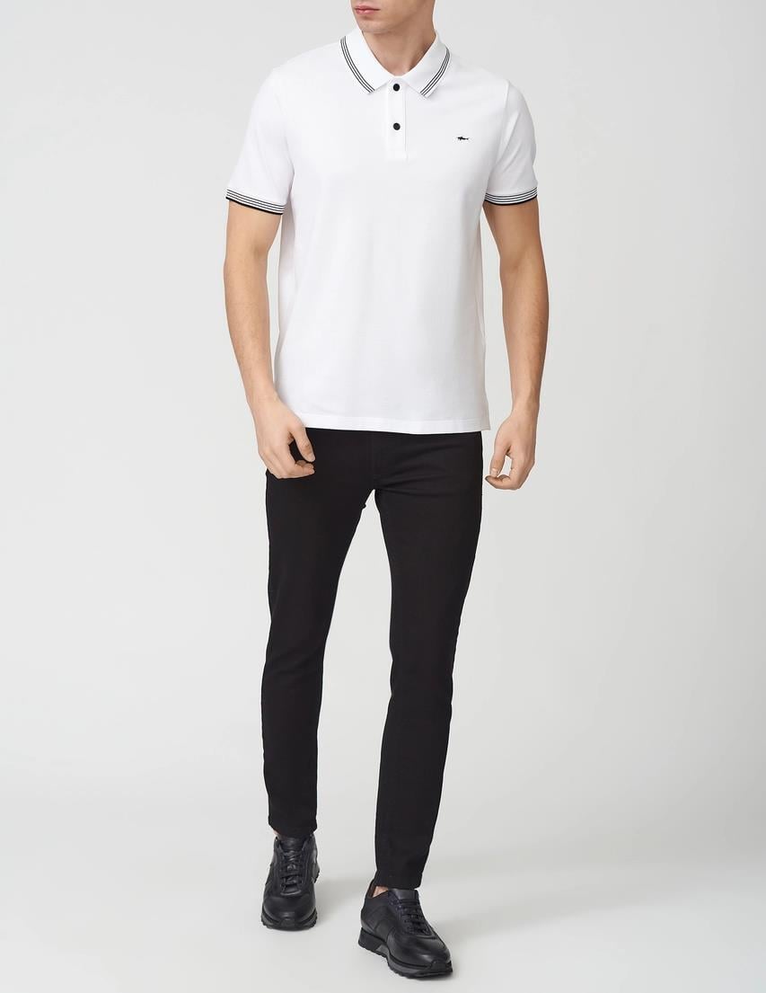 Paul Shark Paul Shark Erkek Pamuklu Polo Yakalı Rahat Kesim Günlük Kullanıma Uygun Beyaz1 Polo Yaka T-Shirt 22411251-10