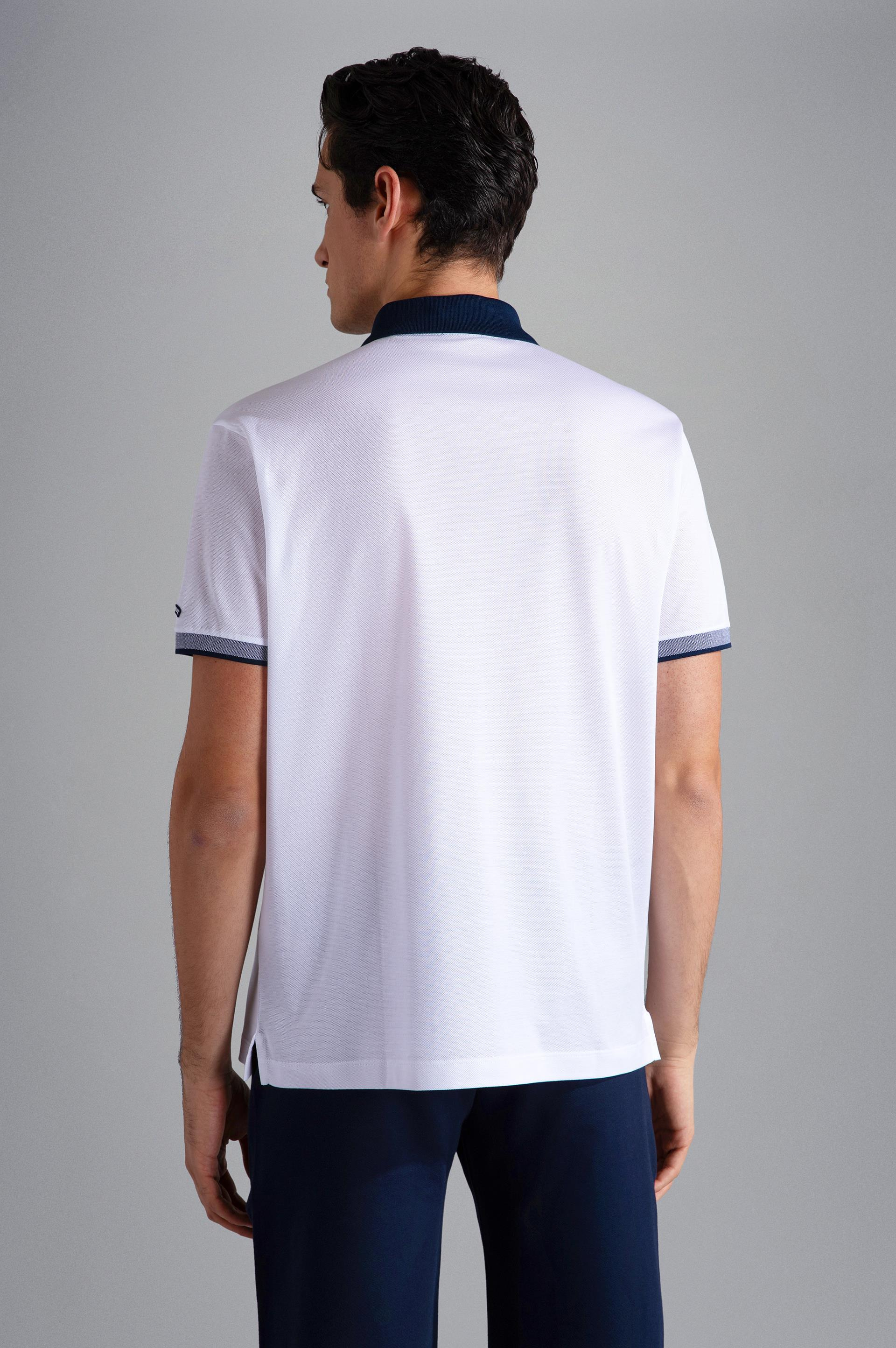 Paul Shark Paul Shark Erkek Pamuklu Polo Yakalı Düğme Kapamalı Kısa Kollu Beyaz Polo Yaka T-Shirt 24411316-010