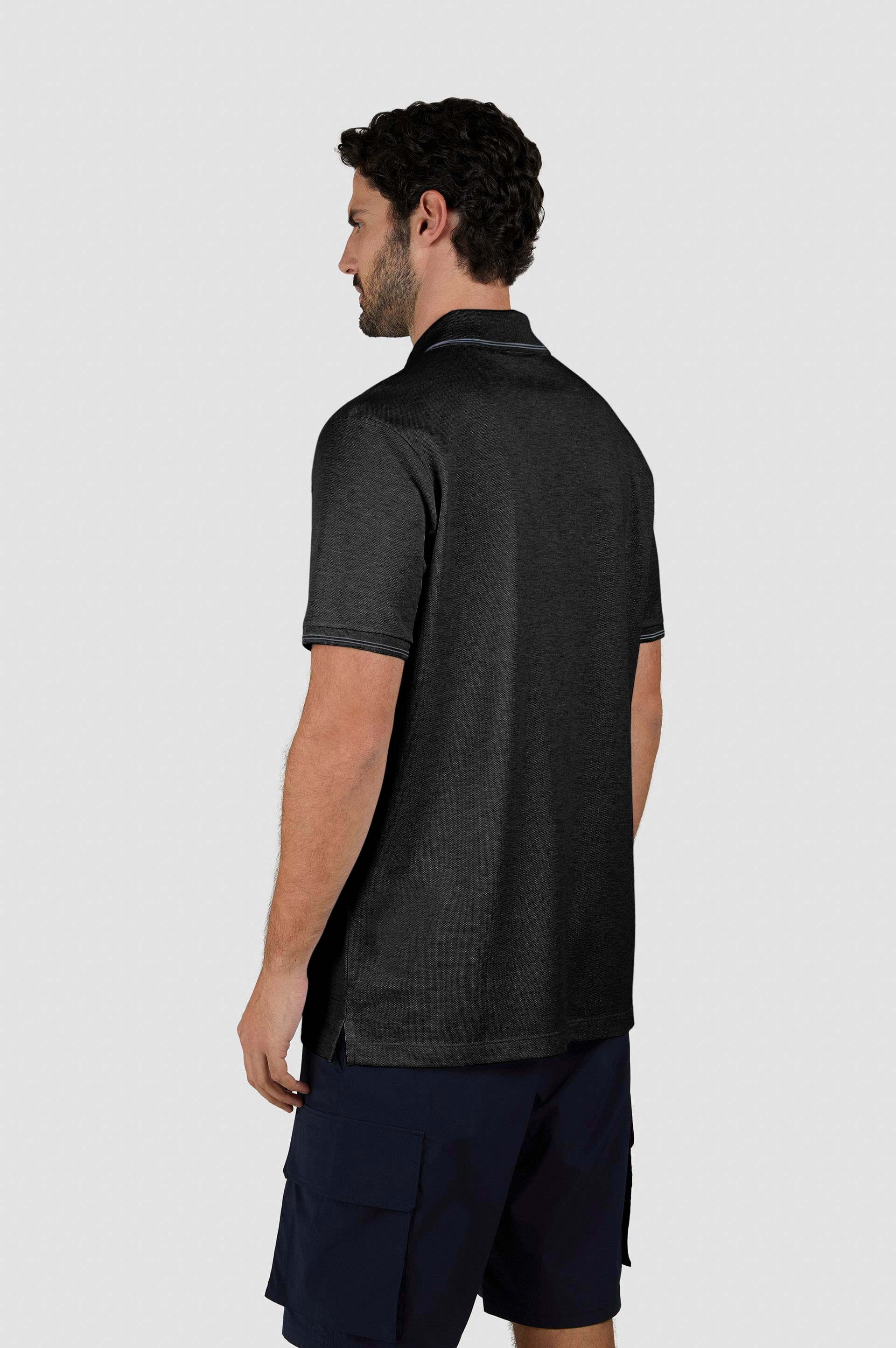 Paul Shark Paul Shark Erkek Pamuklu Polo Yaka Kısa Kollu Günlük Kullanım Siyah Polo Yaka T-Shirt 24411202-011