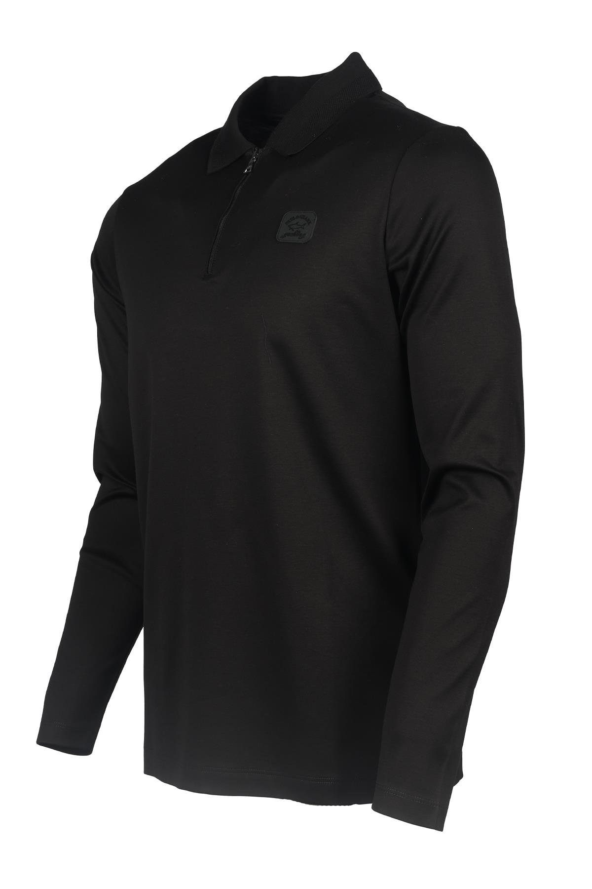 Paul Shark Paul Shark Erkek Pamuklu Polo Yaka Kısa Kollu Günlük Kullanım Siyah Polo Yaka T-Shirt 13311725A-011