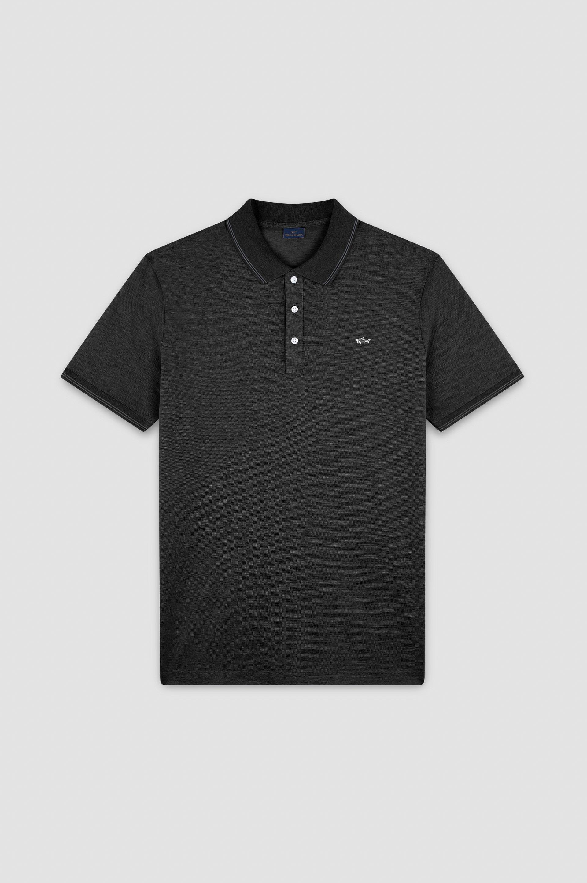 Paul Shark Paul Shark Erkek Pamuklu Polo Yaka Kısa Kollu Günlük Kullanım Siyah Polo Yaka T-Shirt 24411202-011