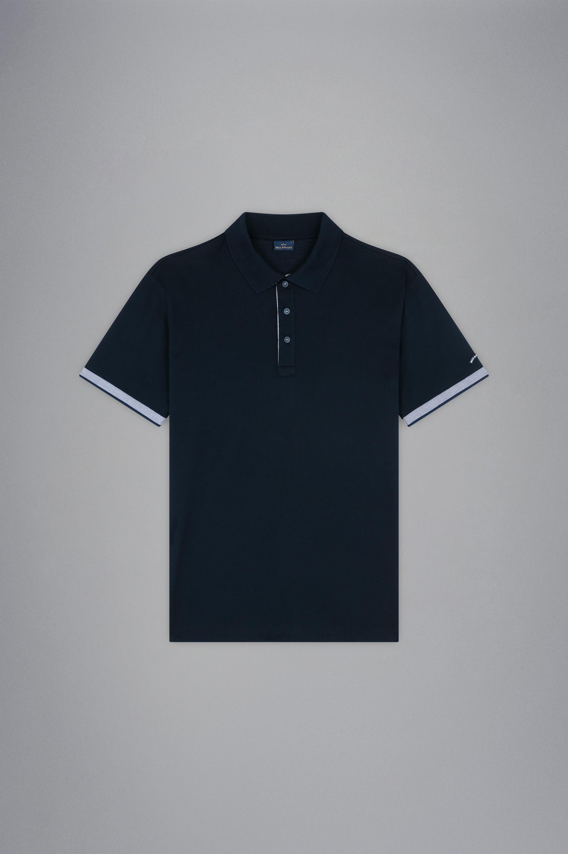 Paul Shark Paul Shark Erkek Pamuklu Polo Yakalı Düğme Kapamalı Kısa Kollu Mavi Polo Yaka T-Shirt 24411316-013
