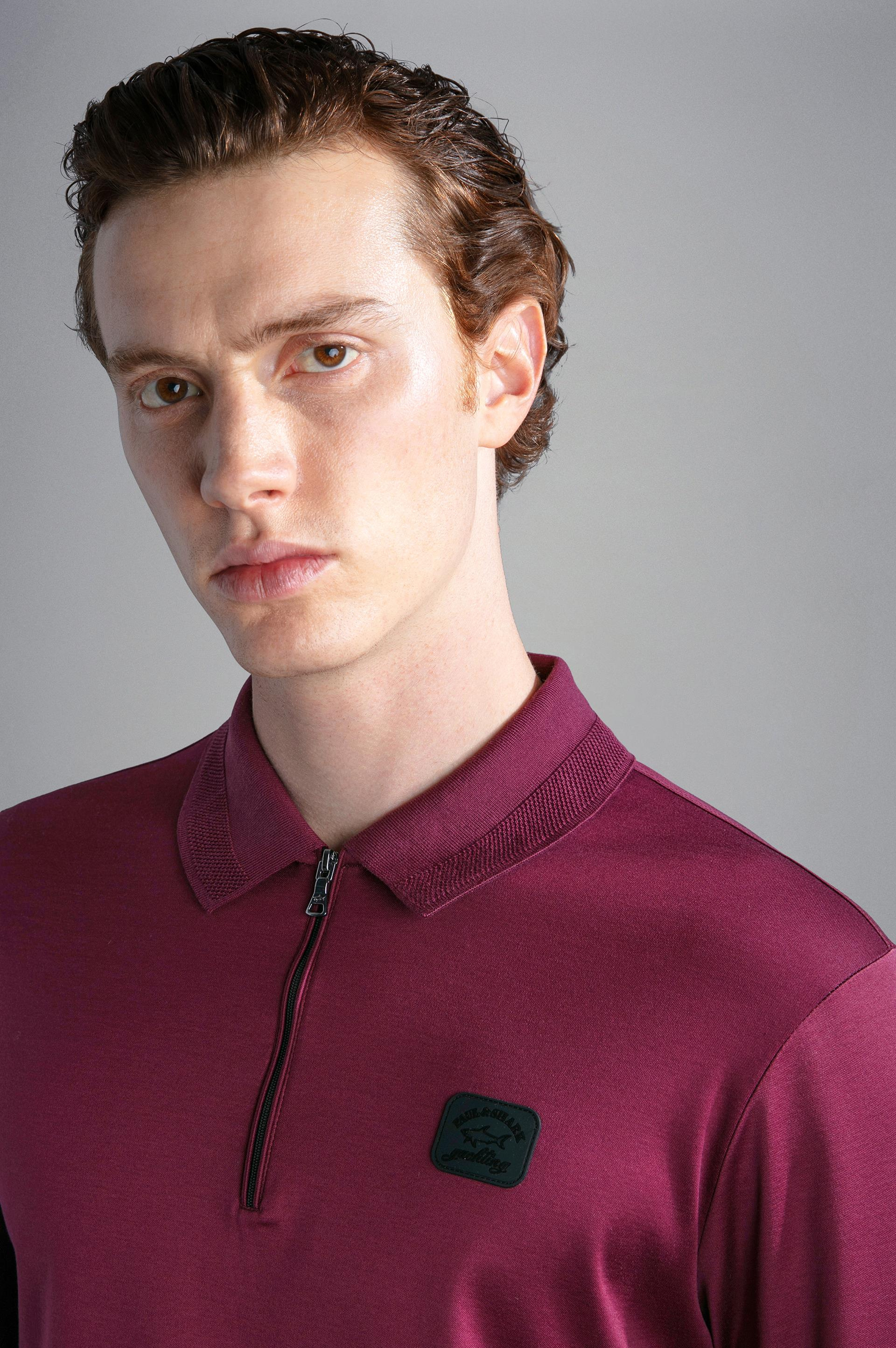 Paul Shark Paul Shark Erkek Pamuklu Polo Yaka Kısa Kollu Günlük Kullanım Bordo Polo Yaka T-Shirt 13311725A-411