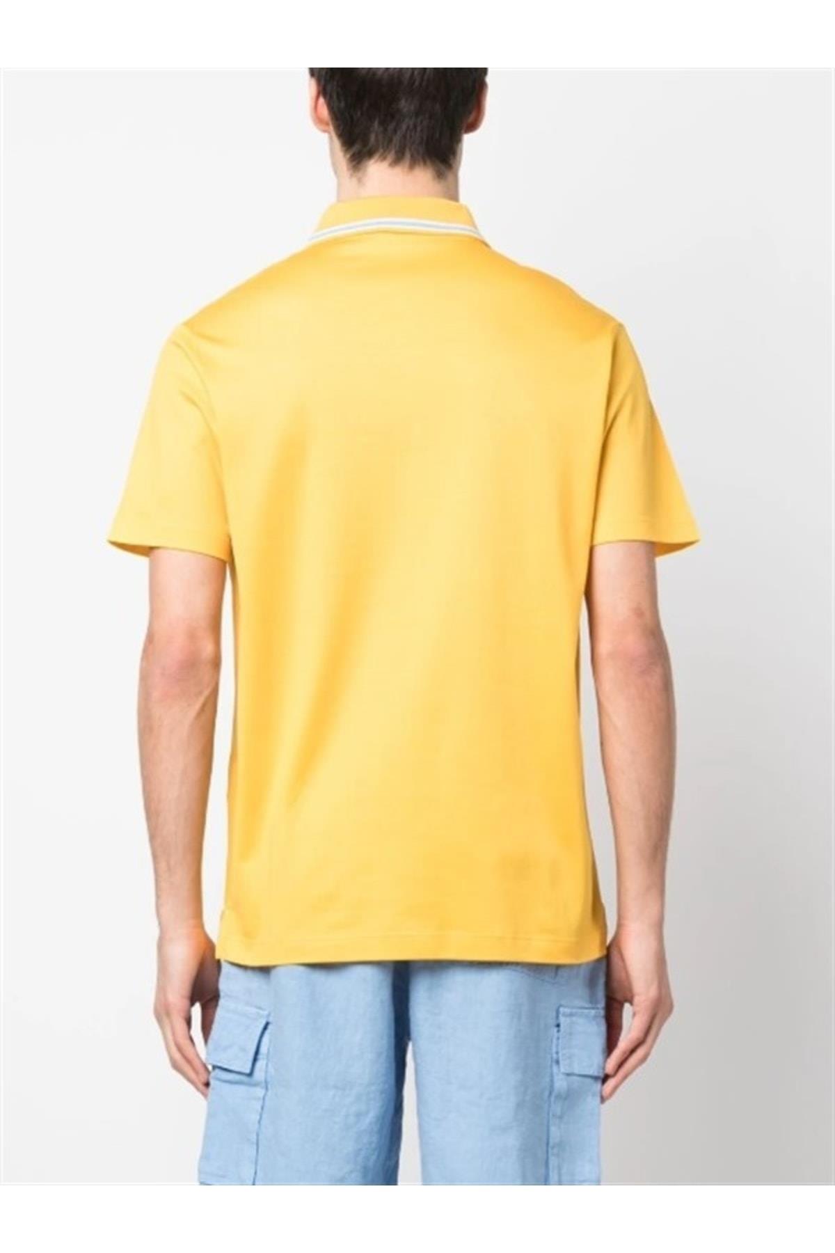 Paul Shark Paul Shark Erkek Pamuklu Polo Yakalı Rahat Kesim Günlük Kullanıma Uygun Sarı Polo Yaka T-Shirt 23411201-046
