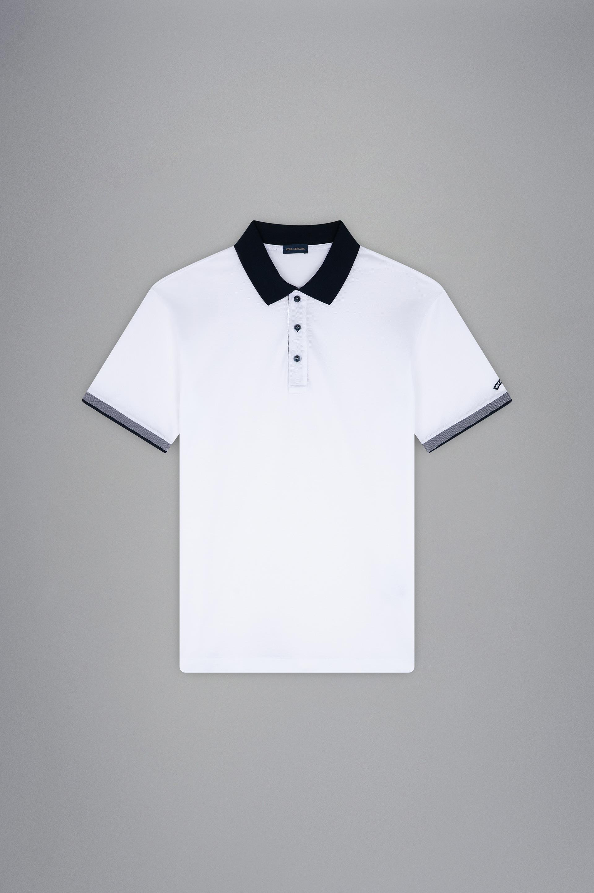 Paul Shark Paul Shark Erkek Pamuklu Polo Yakalı Düğme Kapamalı Kısa Kollu Beyaz Polo Yaka T-Shirt 24411316-010