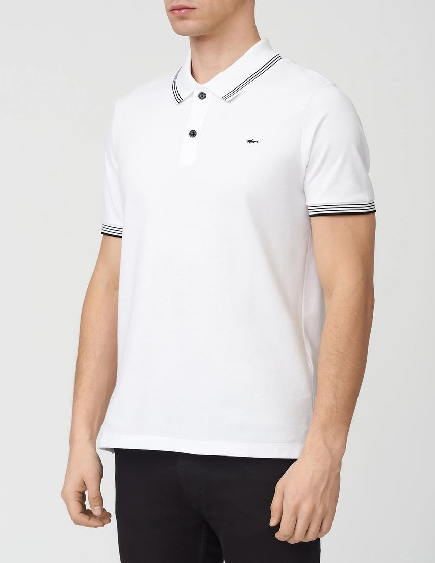 Paul Shark Paul Shark Erkek Pamuklu Polo Yakalı Rahat Kesim Günlük Kullanıma Uygun Beyaz1 Polo Yaka T-Shirt 22411251-10