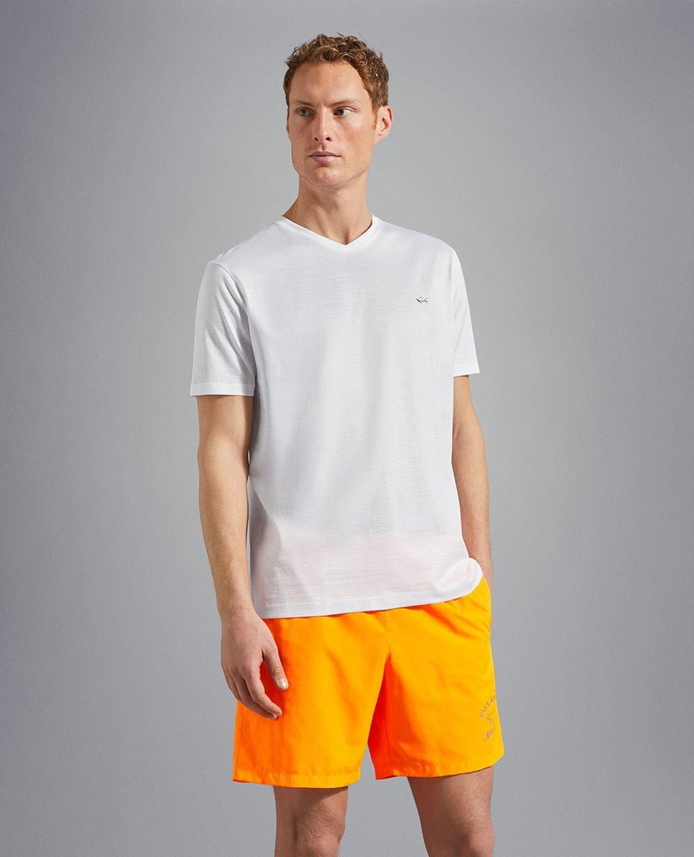 Paul Shark Paul Shark Erkek Pamuklu Regular Fit Düz Kısa Kollu Beyaz T-Shirt 23411020-010