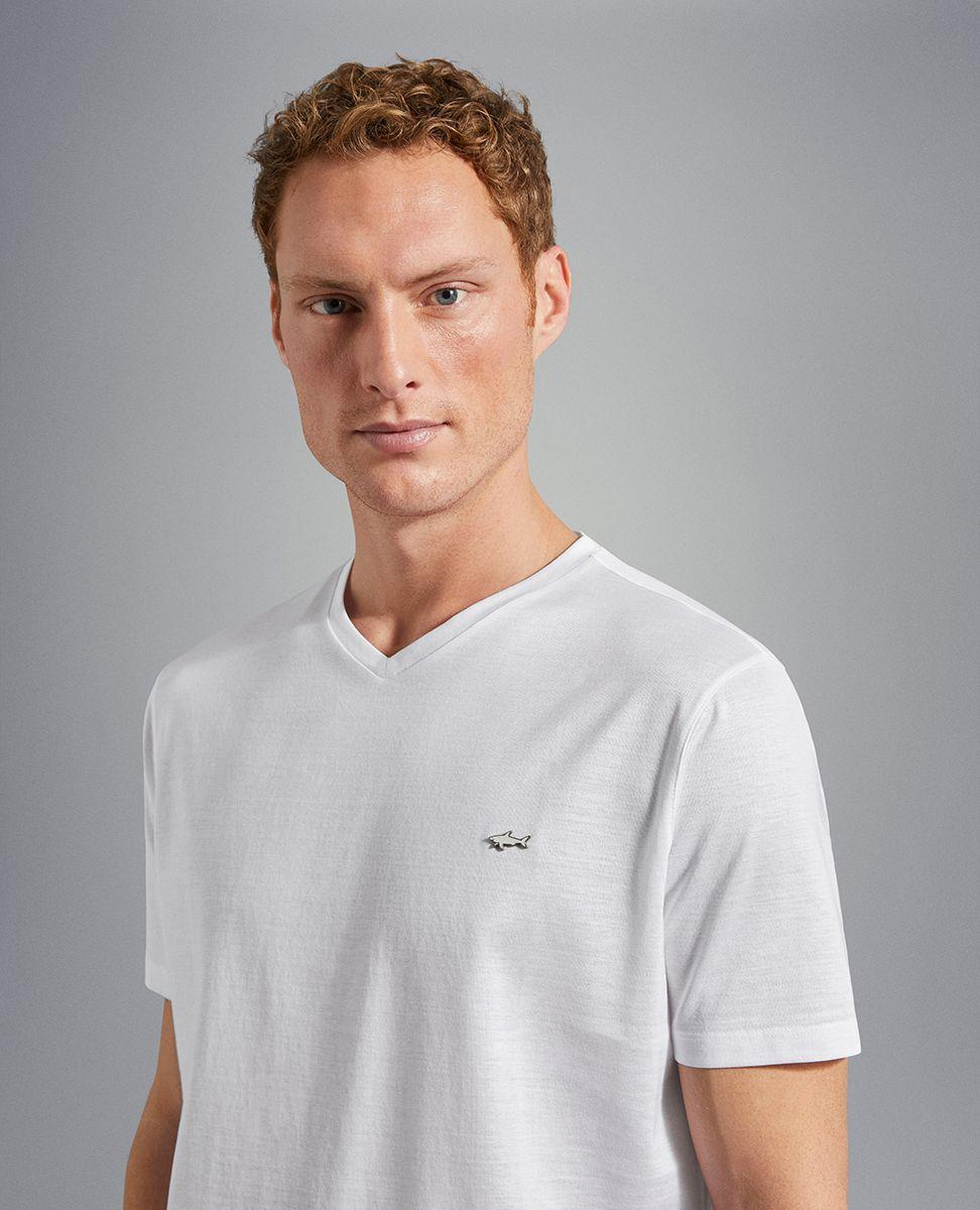 Paul Shark Paul Shark Erkek Pamuklu Regular Fit Düz Kısa Kollu Beyaz T-Shirt 23411020-010