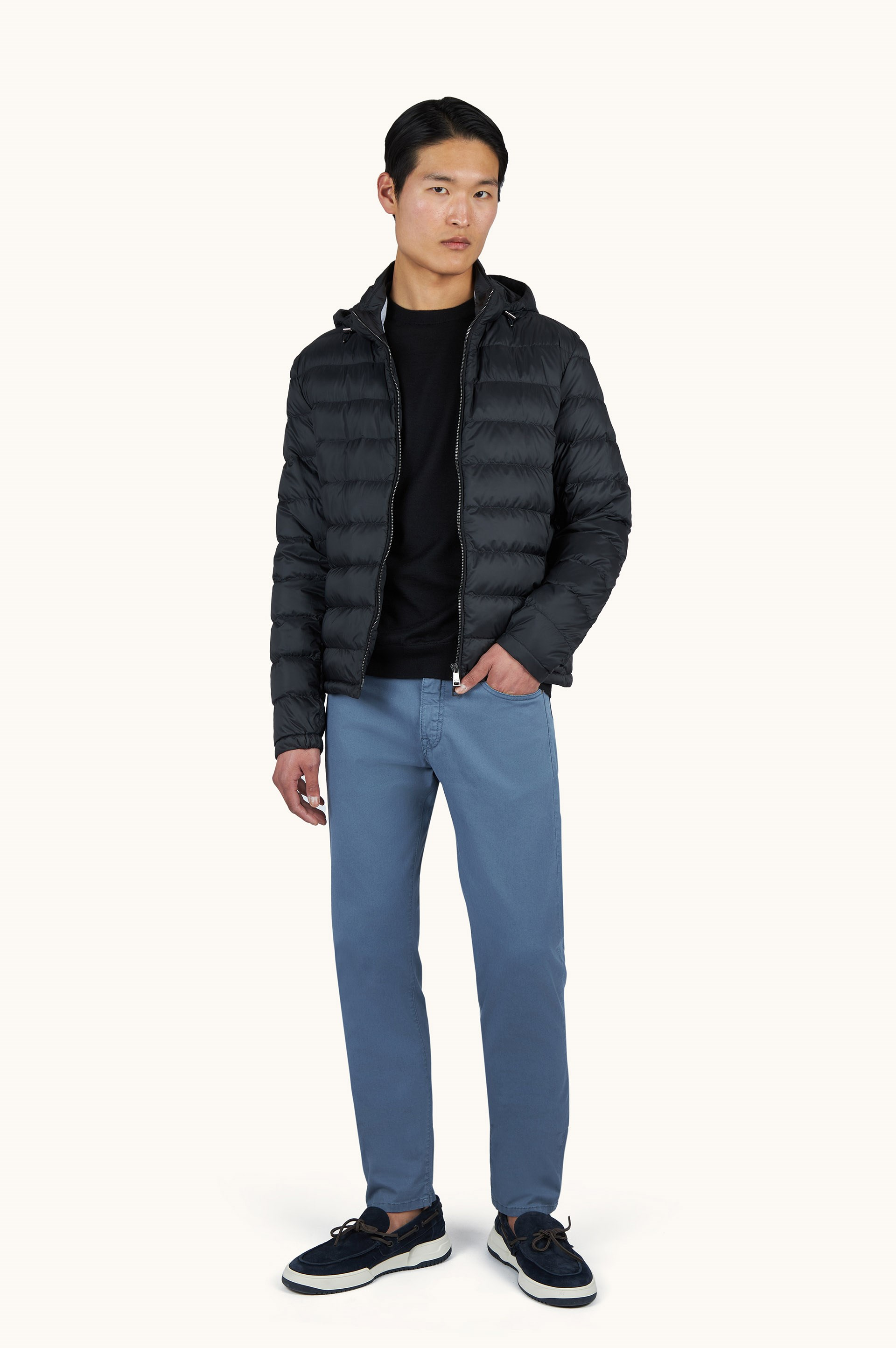 Paul Shark Paul Shark Erkek Pamuklu Regular Fit Kapitoneli Kapüşonlu Fermuarlı Siyah Mont 99312008-011