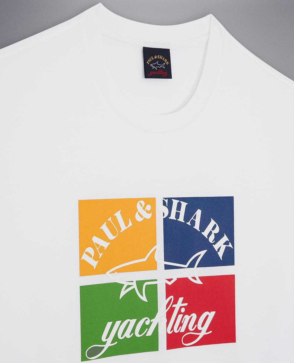 Paul Shark Paul Shark Erkek Pamuklu Regular Fit Düz Kısa Kollu Beyaz T-Shirt 23411017-010