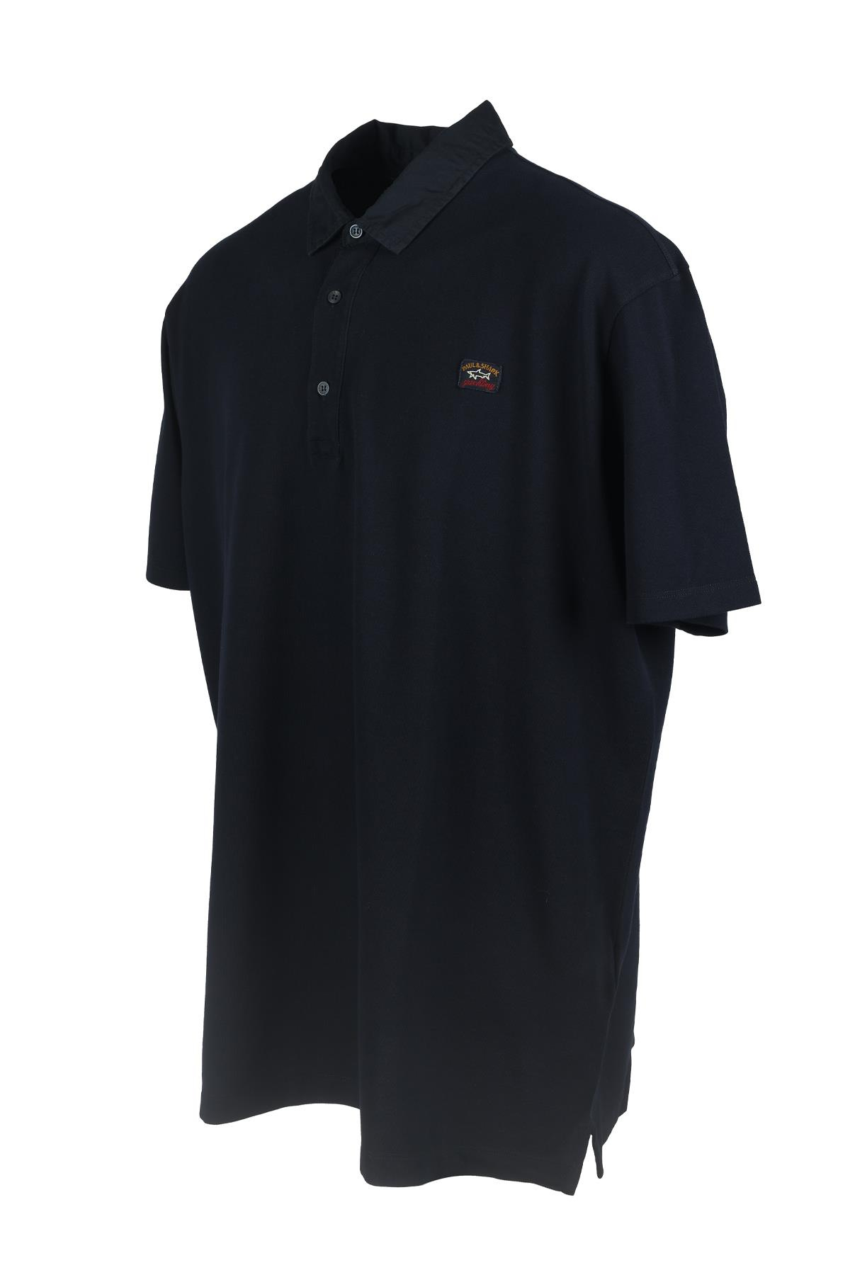 Paul Shark Paul Shark Erkek Pamuklu Regular Fit Düz Kısa Kollu Lacivert Polo Yaka T-Shirt 21411277A-013