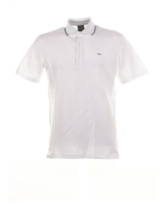 Paul Shark Paul Shark Erkek Pamuklu Regular Fit Düz Kısa Kollu Beyaz Polo Yaka T-Shirt 23411240-010